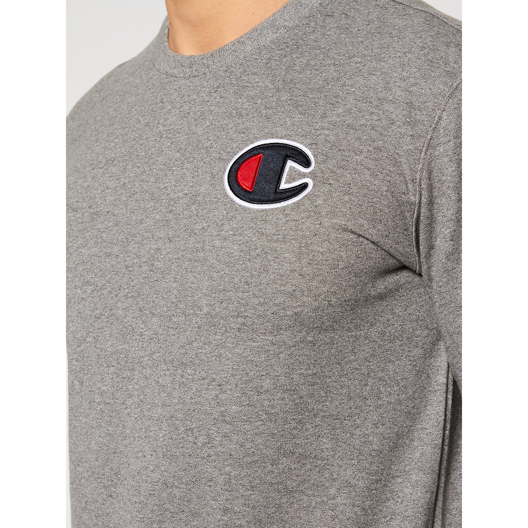 Champion Bluză Satin C Logo 214189 Gri Comfort Fit - Pled.ro