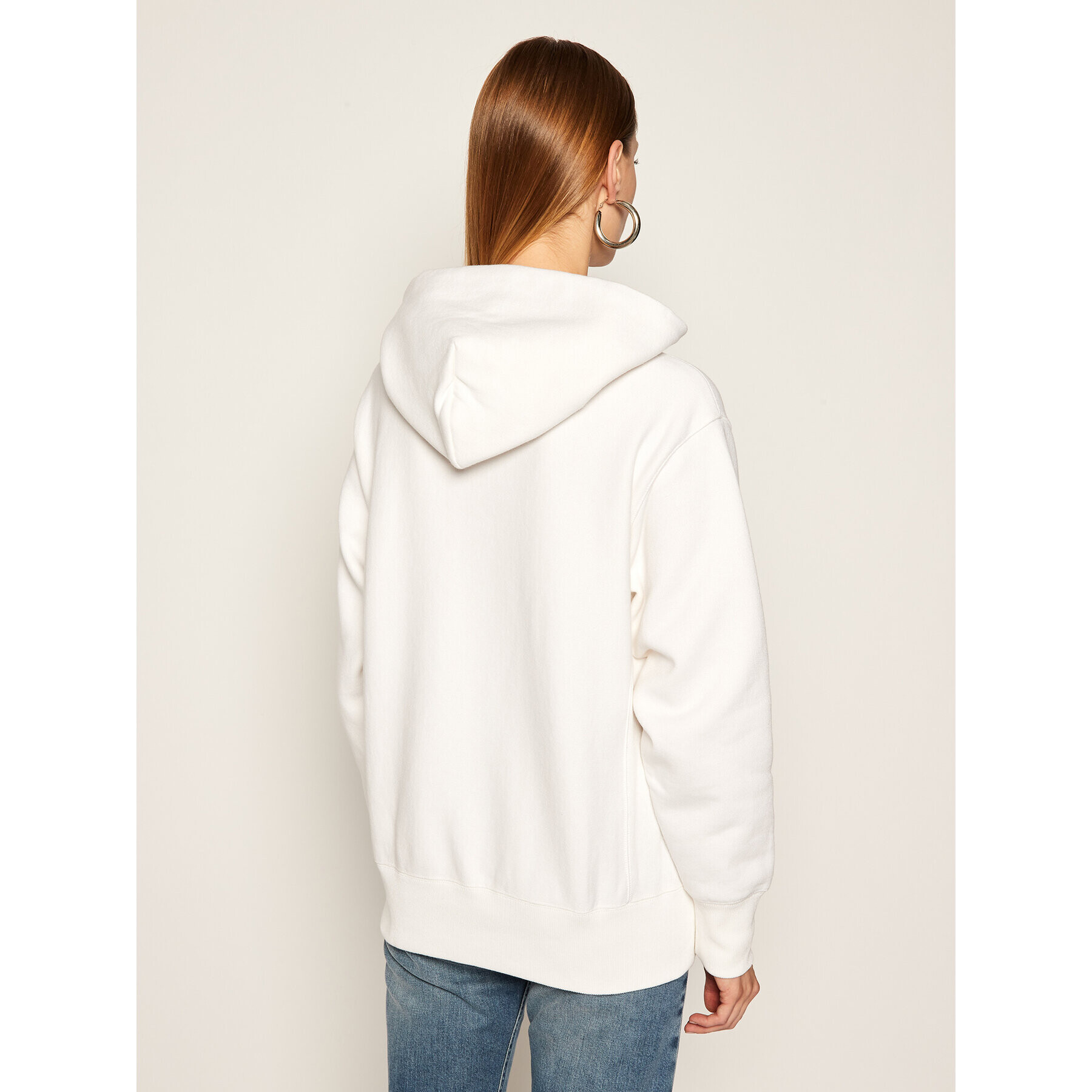 Champion Bluză Script Logo 113794 Alb Regular Fit - Pled.ro