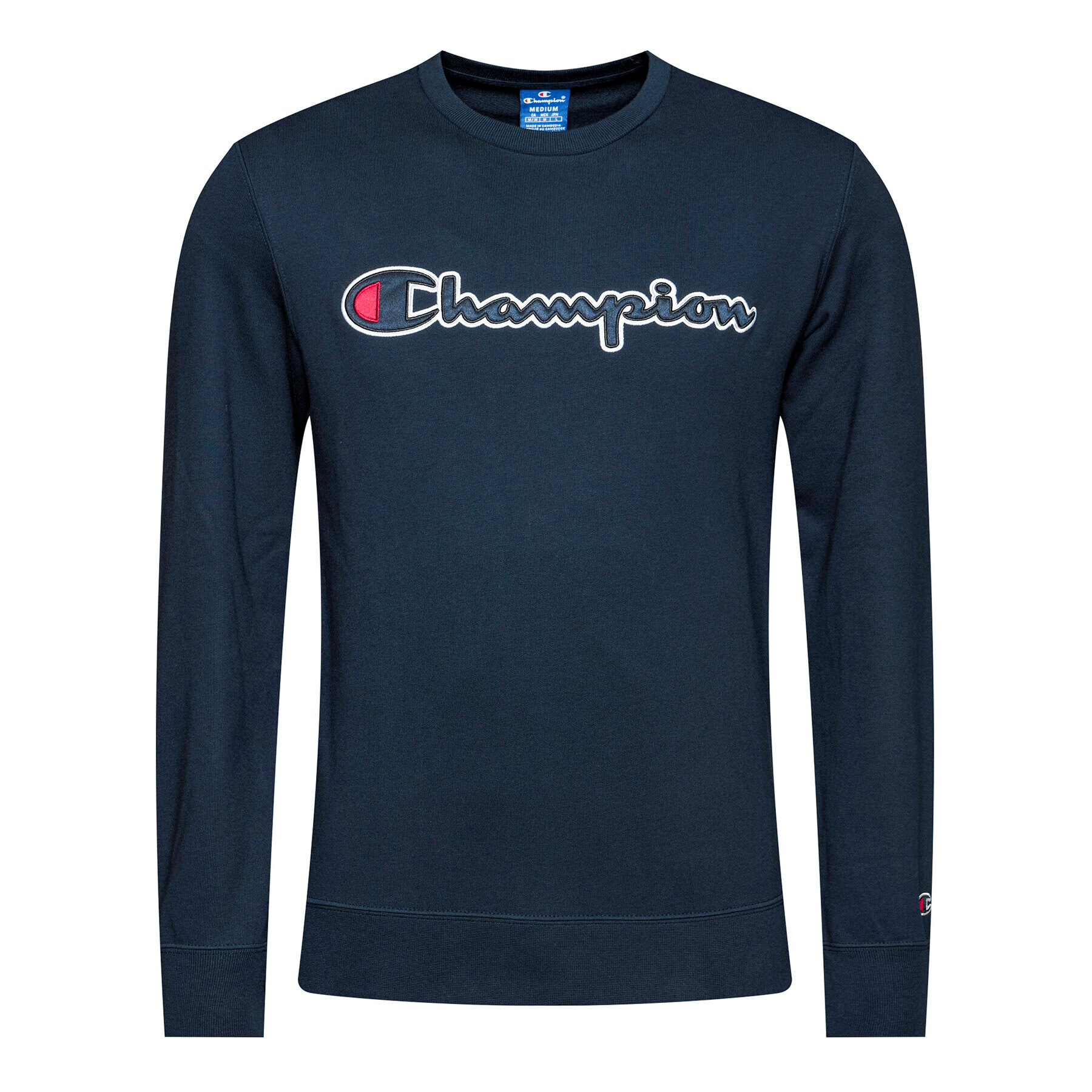 Champion Bluză Script Logo 214188 Bleumarin Comfort Fit - Pled.ro