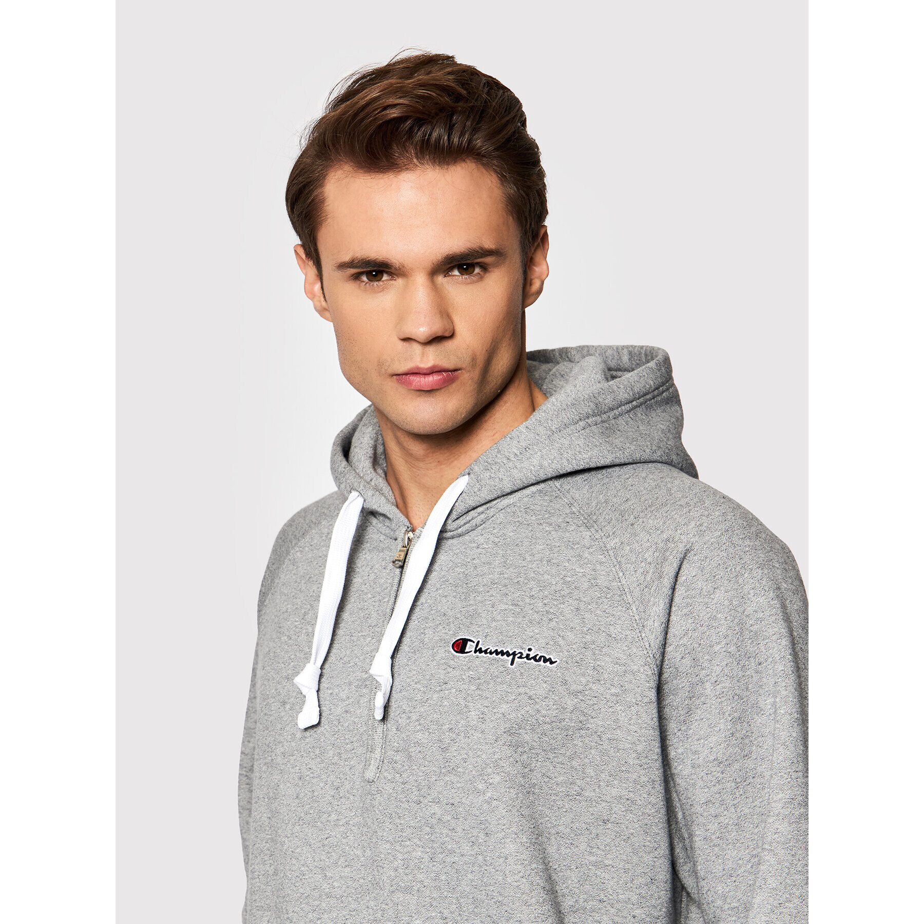 Champion Bluză Script Logo 216483 Gri Regular Fit - Pled.ro