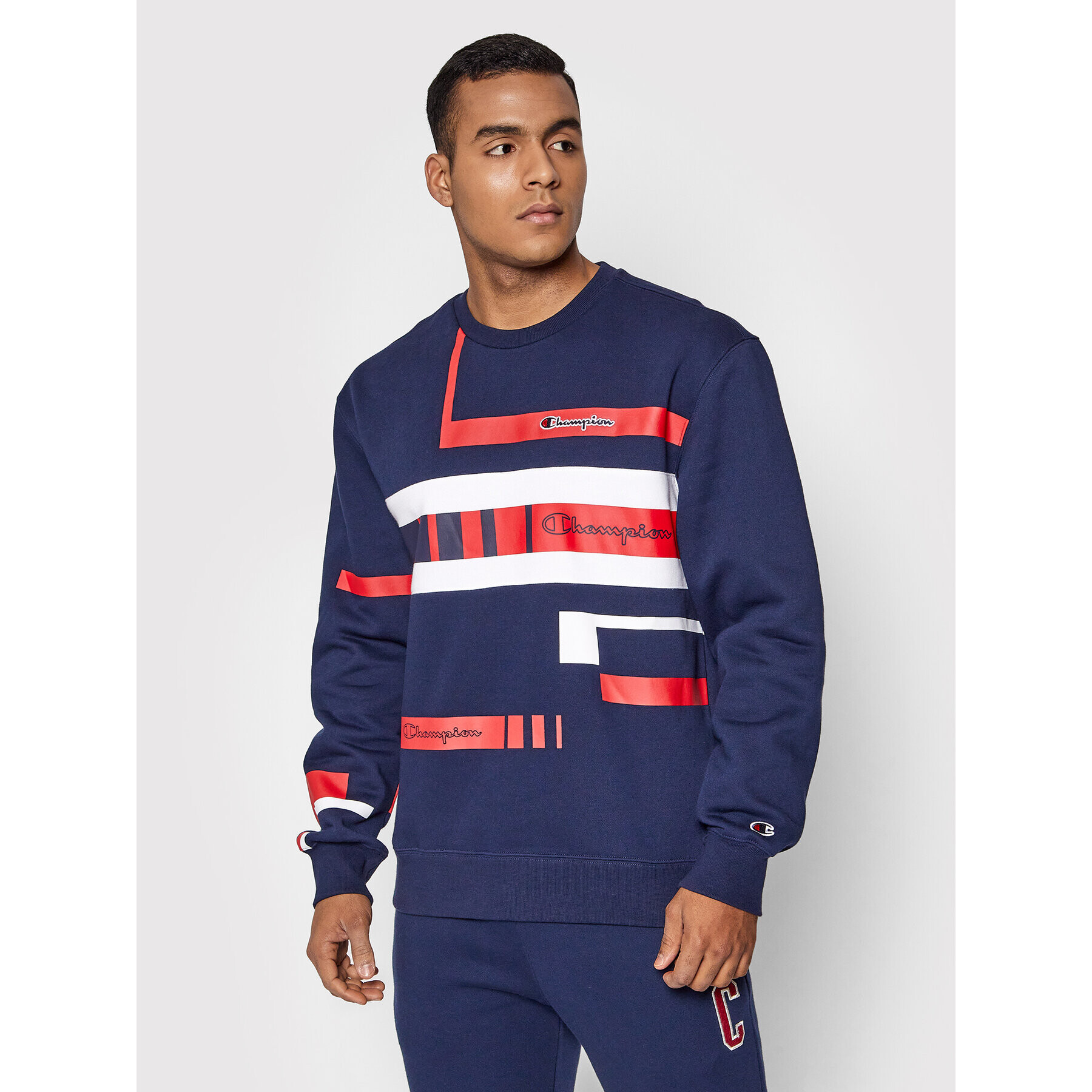 Champion Bluză Script Logo 216486 Bleumarin Custom Fit - Pled.ro