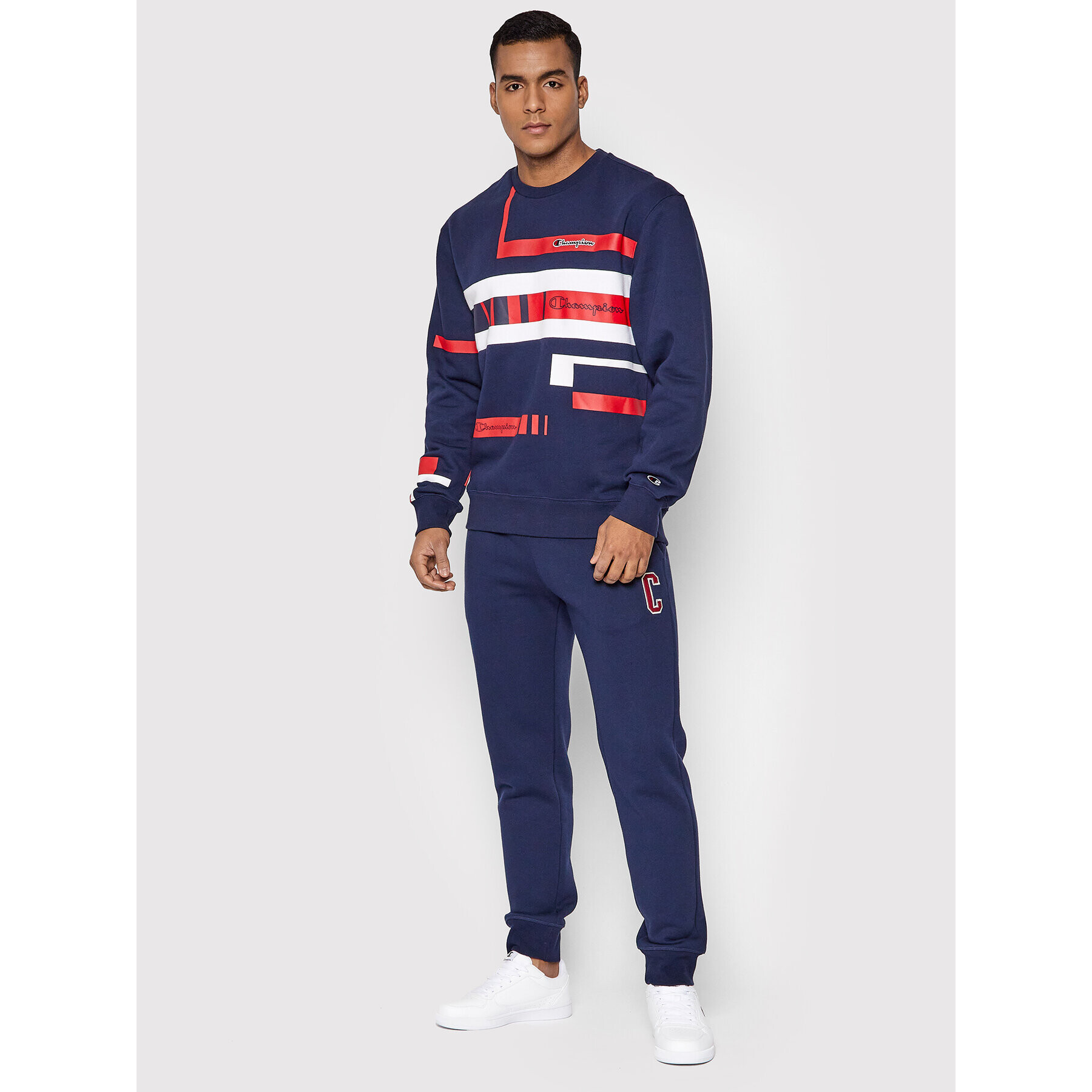 Champion Bluză Script Logo 216486 Bleumarin Custom Fit - Pled.ro