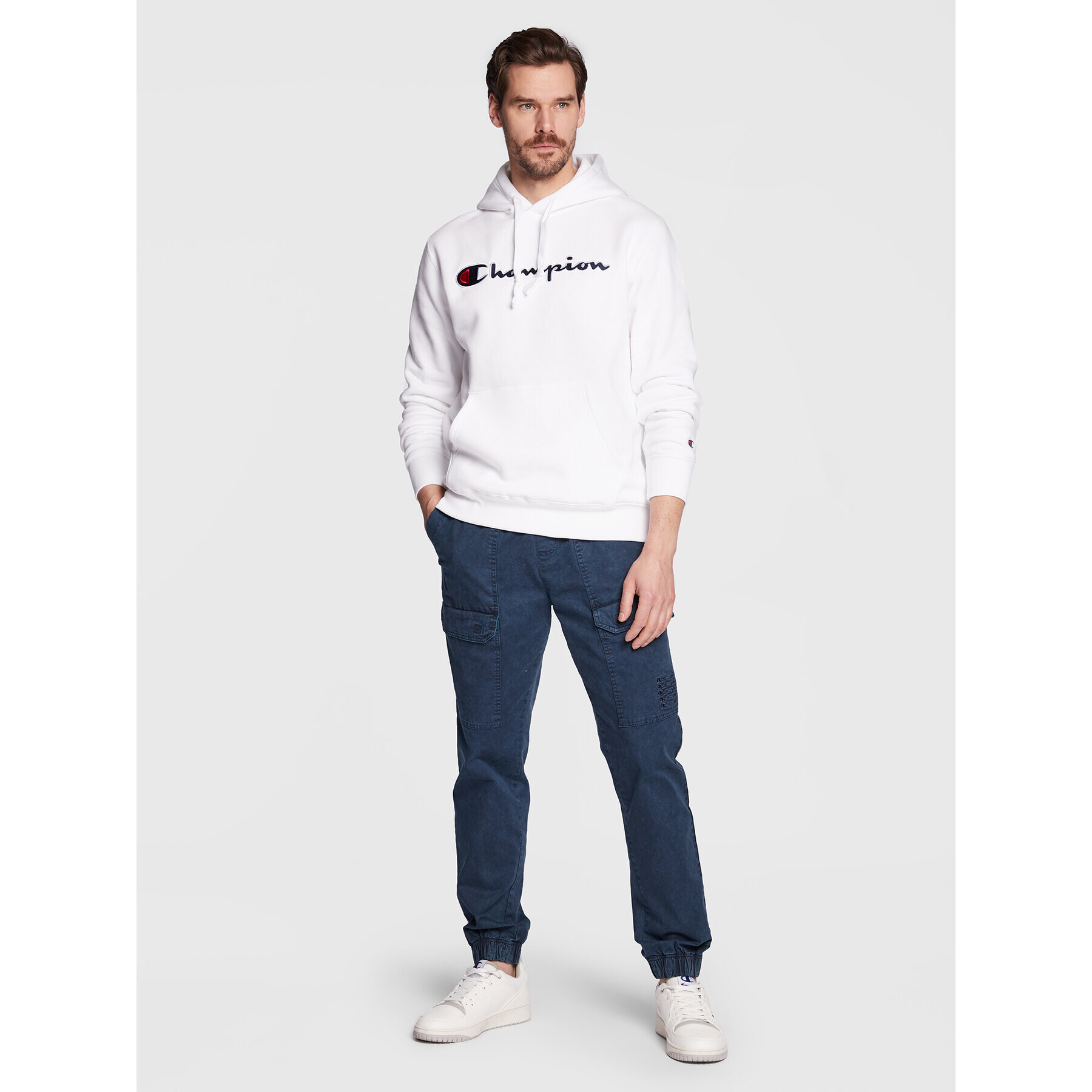 Champion Bluză Script Logo Embroidery 217858 Alb Regular Fit - Pled.ro