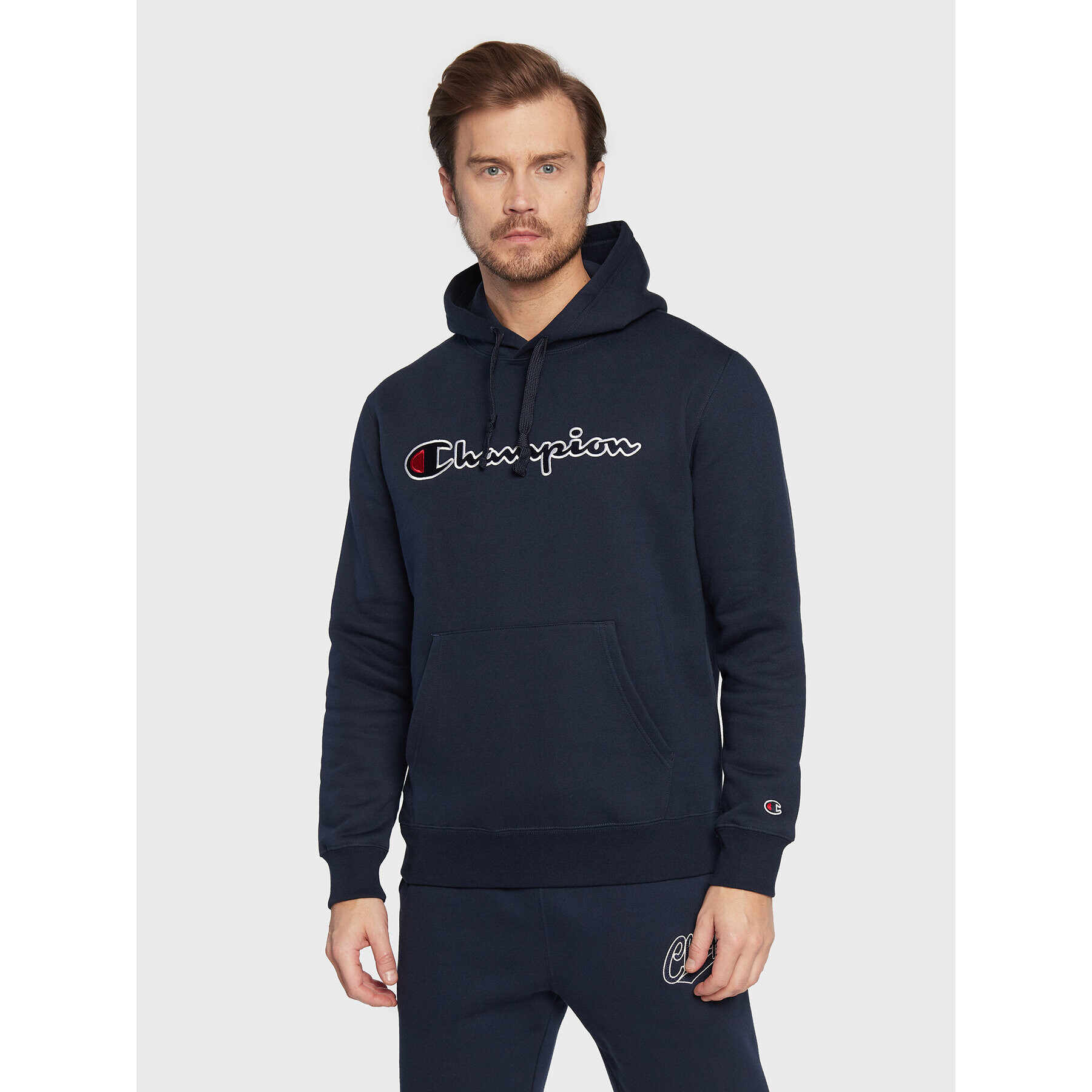 Champion Bluză Script Logo Embroidery 217858 Bleumarin Regular Fit - Pled.ro