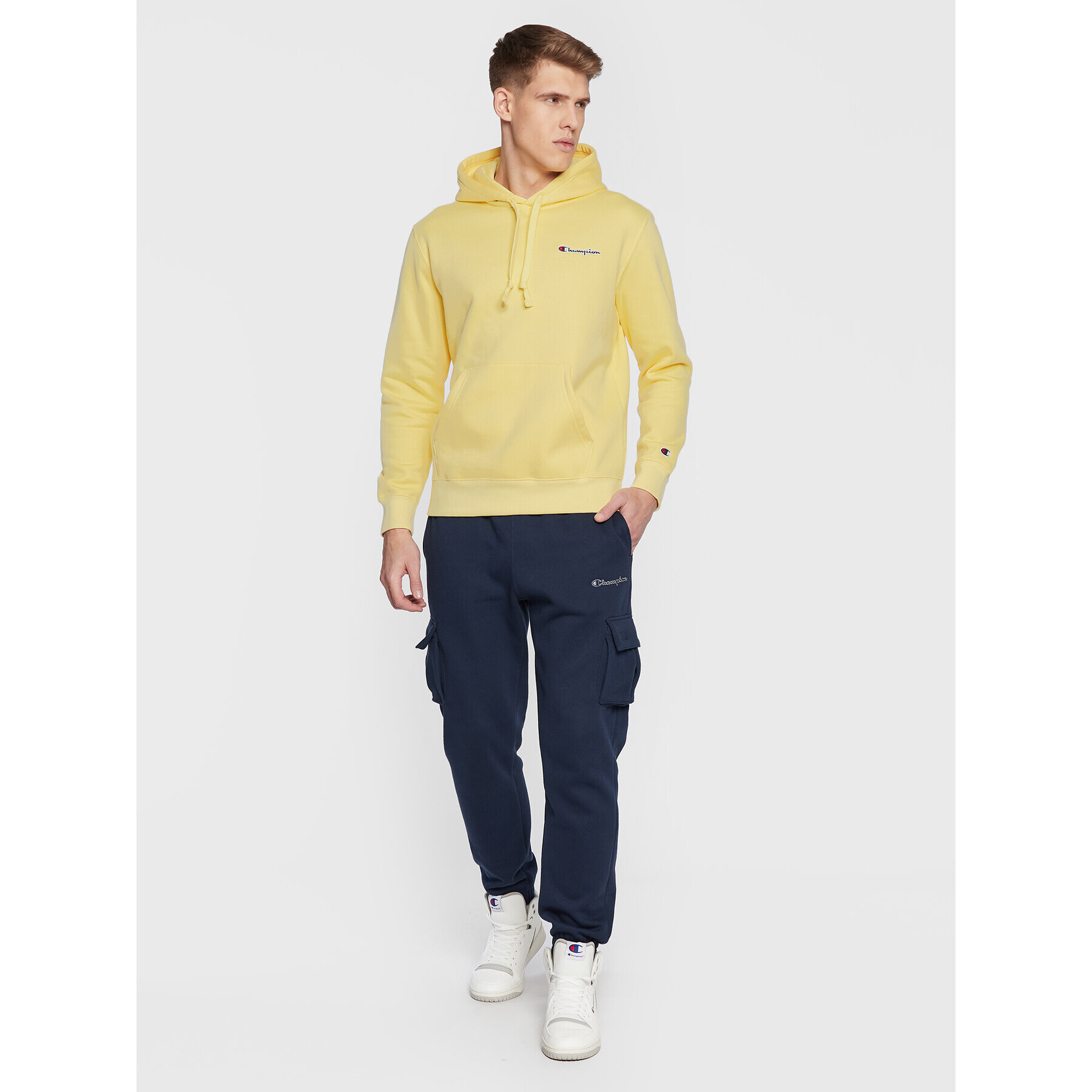 Champion Bluză Small Script Logo 217862 Galben Regular Fit - Pled.ro