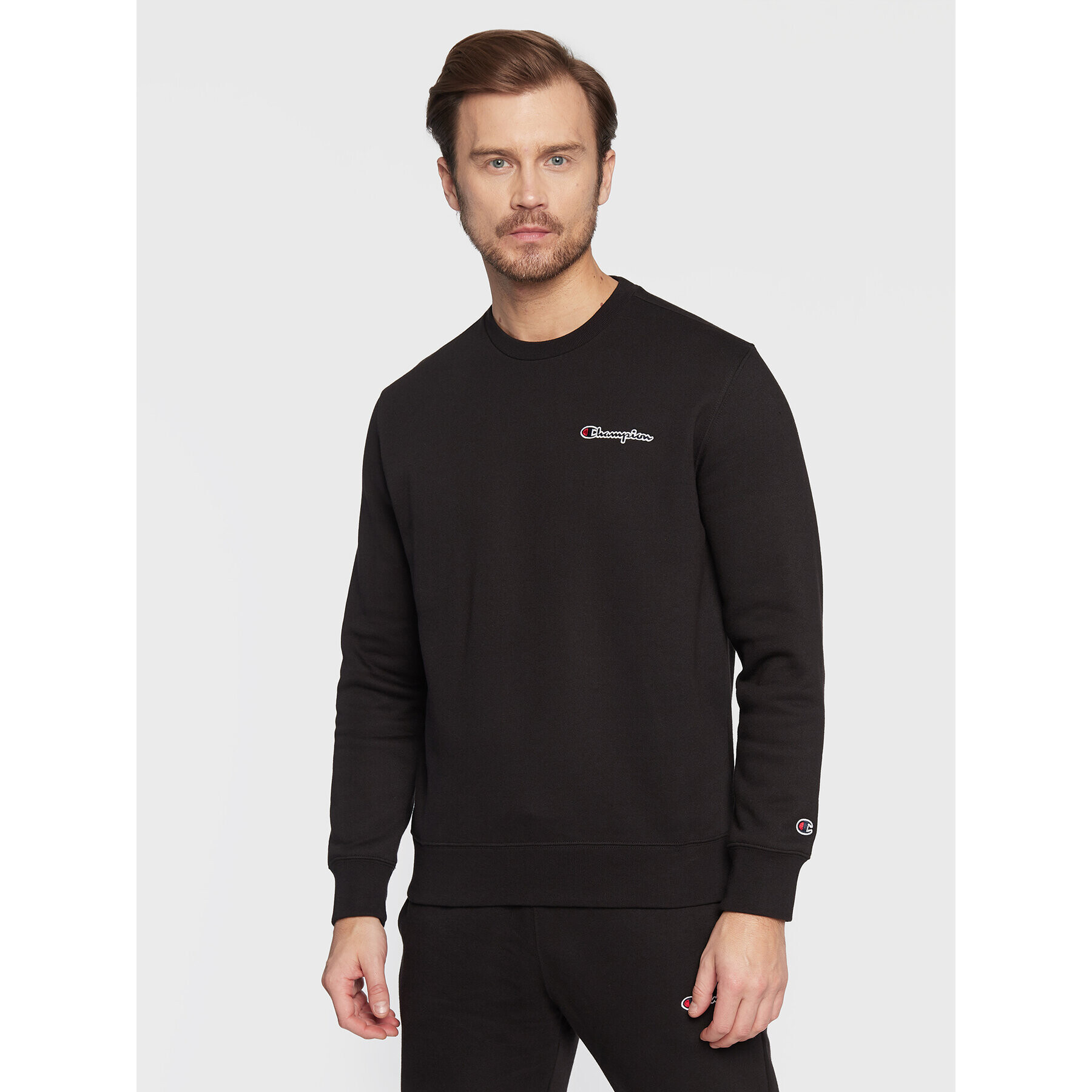 Champion Bluză Small Script Logo Embroidery 217863 Negru Regular Fit - Pled.ro