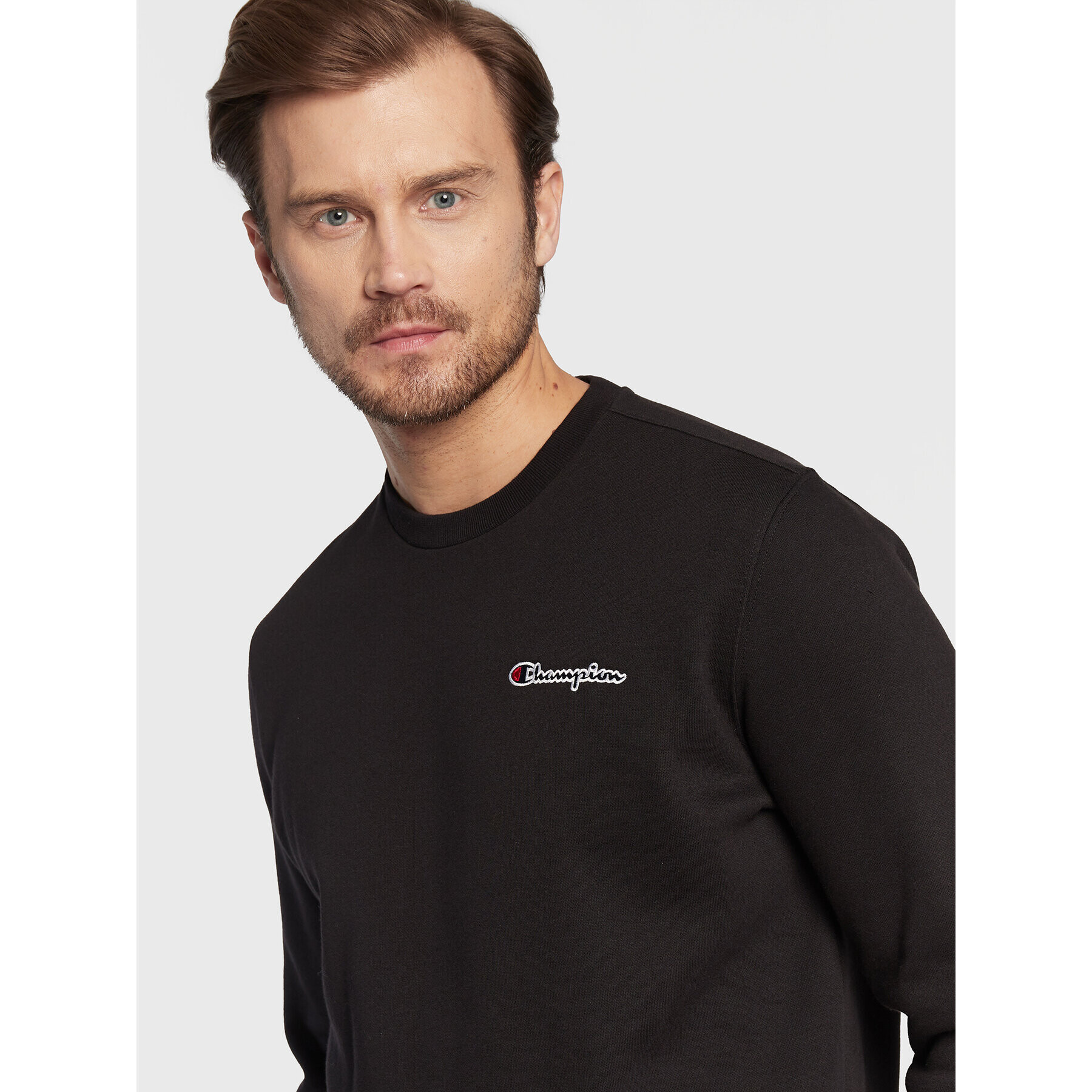 Champion Bluză Small Script Logo Embroidery 217863 Negru Regular Fit - Pled.ro