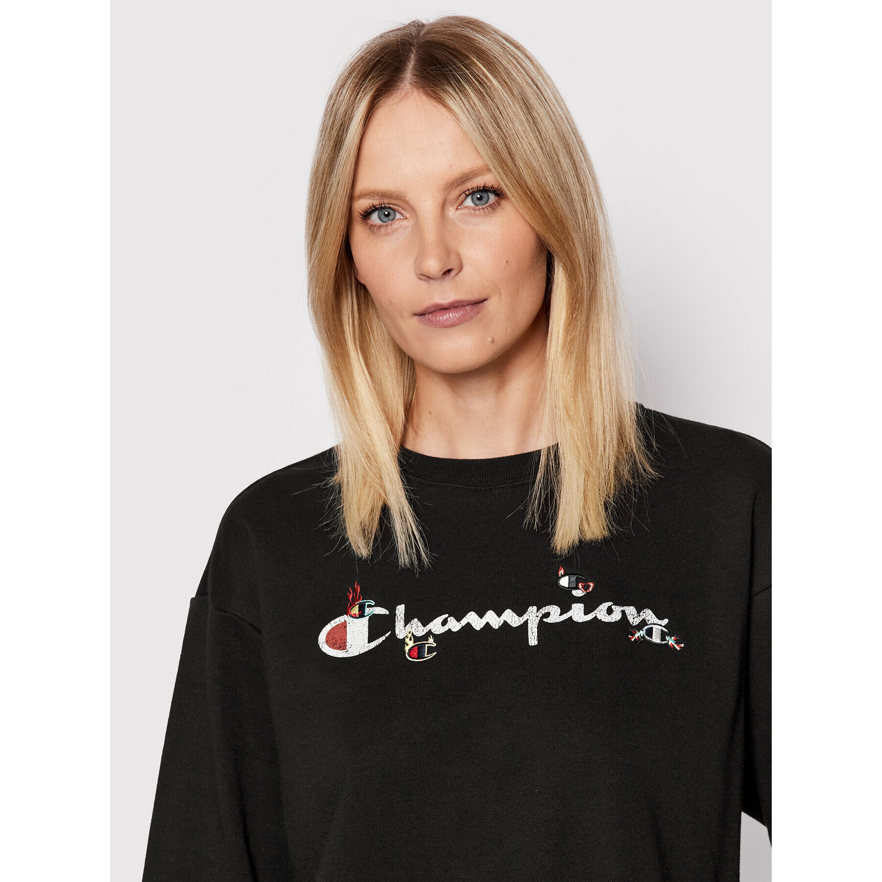 Champion Bluză Stitched With Love 115039 Negru Boxy Fit - Pled.ro