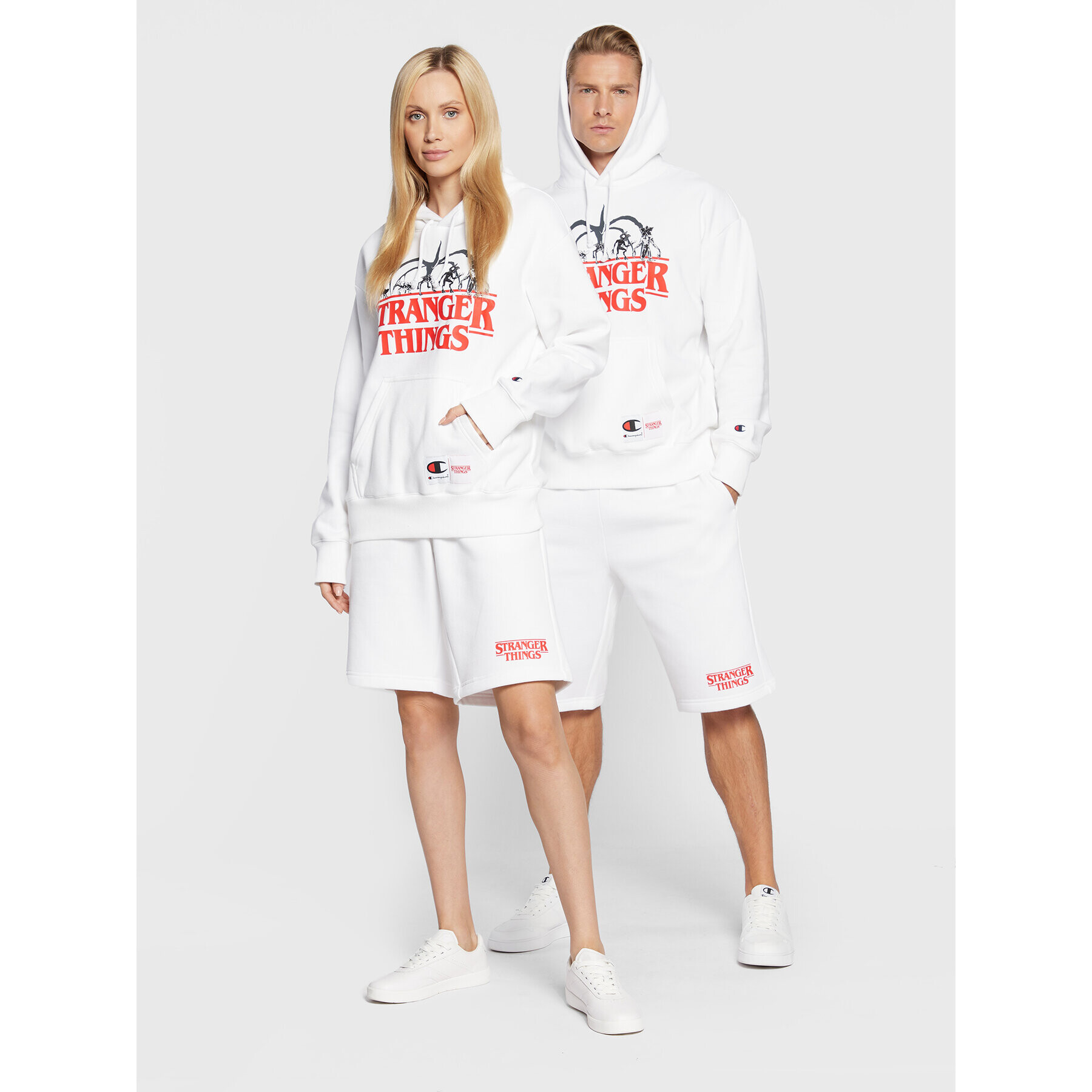 Champion Bluză STRANGER THINGS Unisex 217780 Alb Regular Fit - Pled.ro