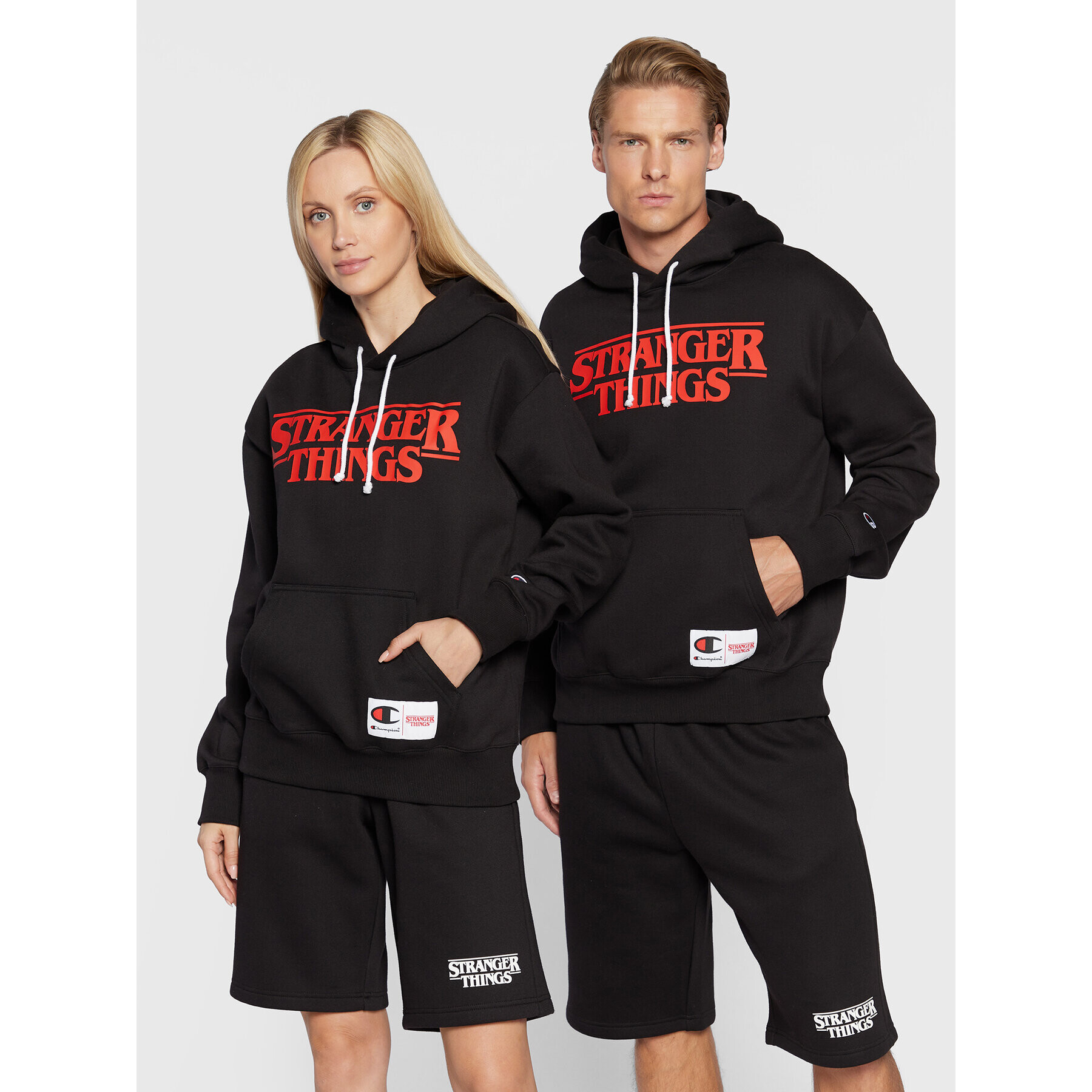 Champion Bluză STRANGER THINGS Unisex 217780 Negru Regular Fit - Pled.ro