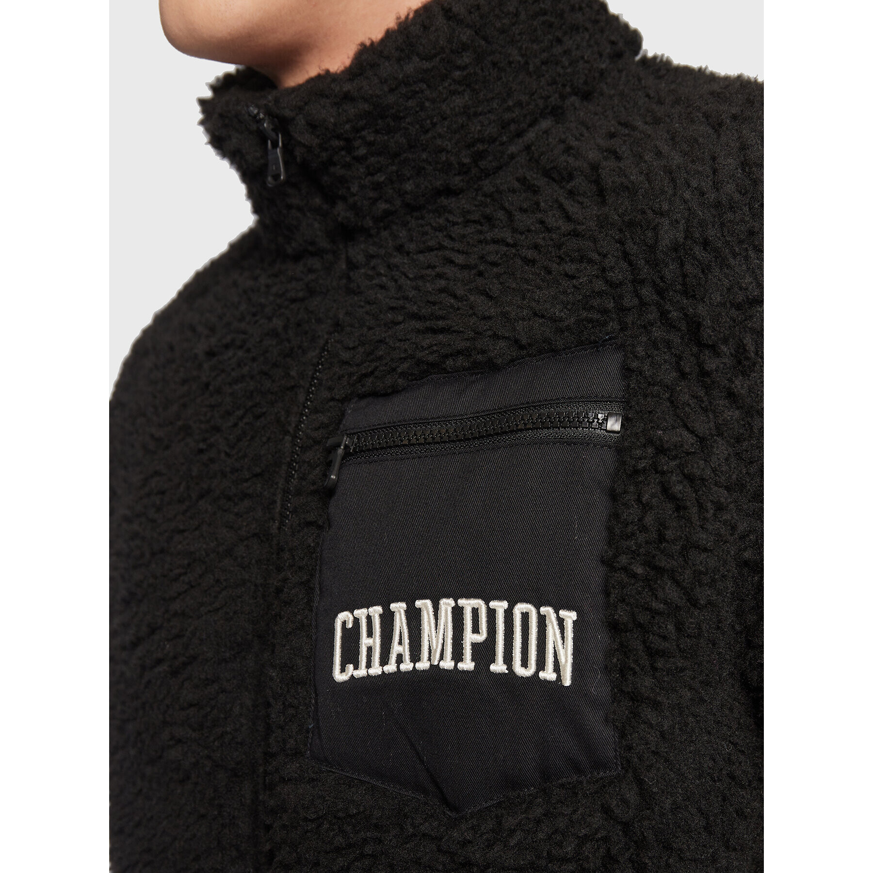 Champion Bluză Teddy Fleece 218096 Negru Regular Fit - Pled.ro