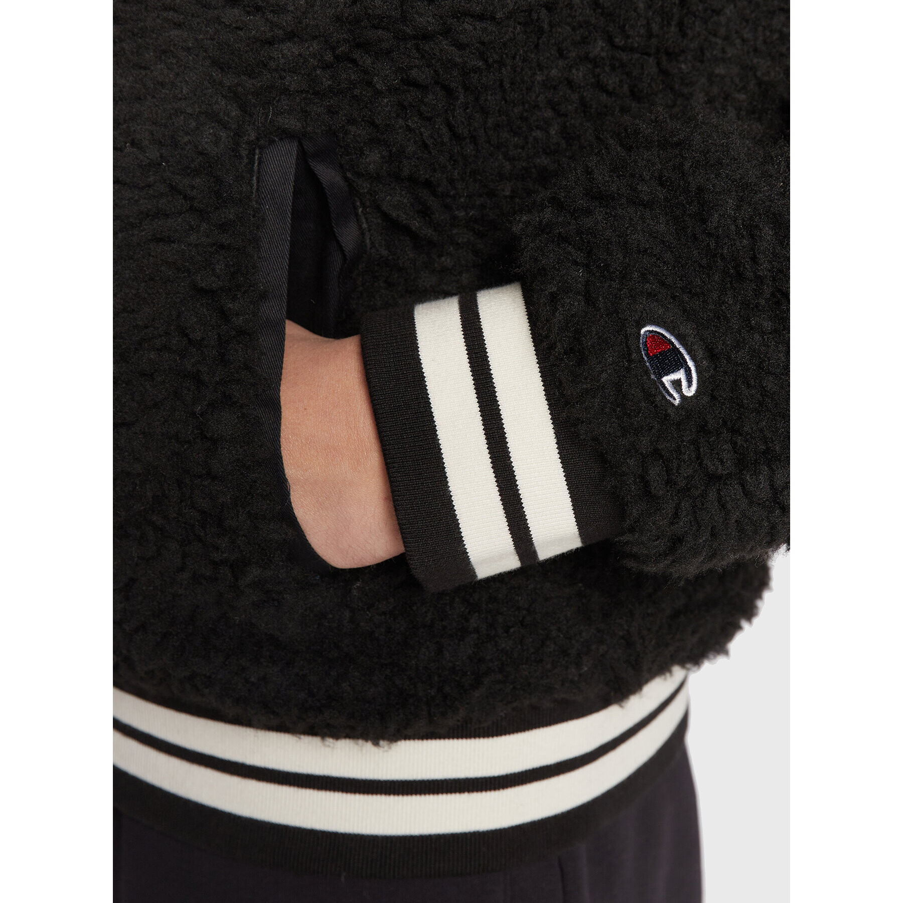 Champion Bluză Teddy Fleece 218096 Negru Regular Fit - Pled.ro