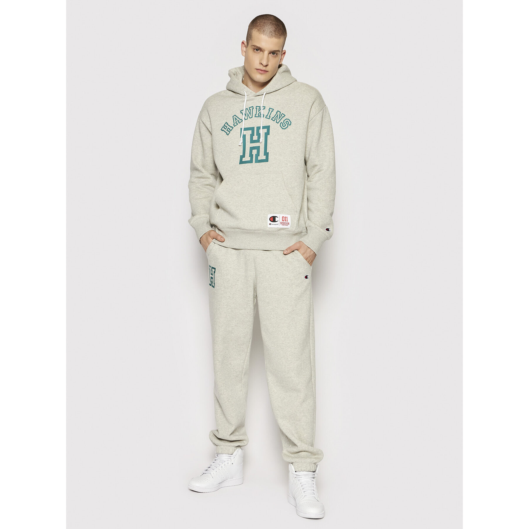 Champion Bluză Unisex STRANGER THINGS Hawkins 217751 Gri Regular Fit - Pled.ro