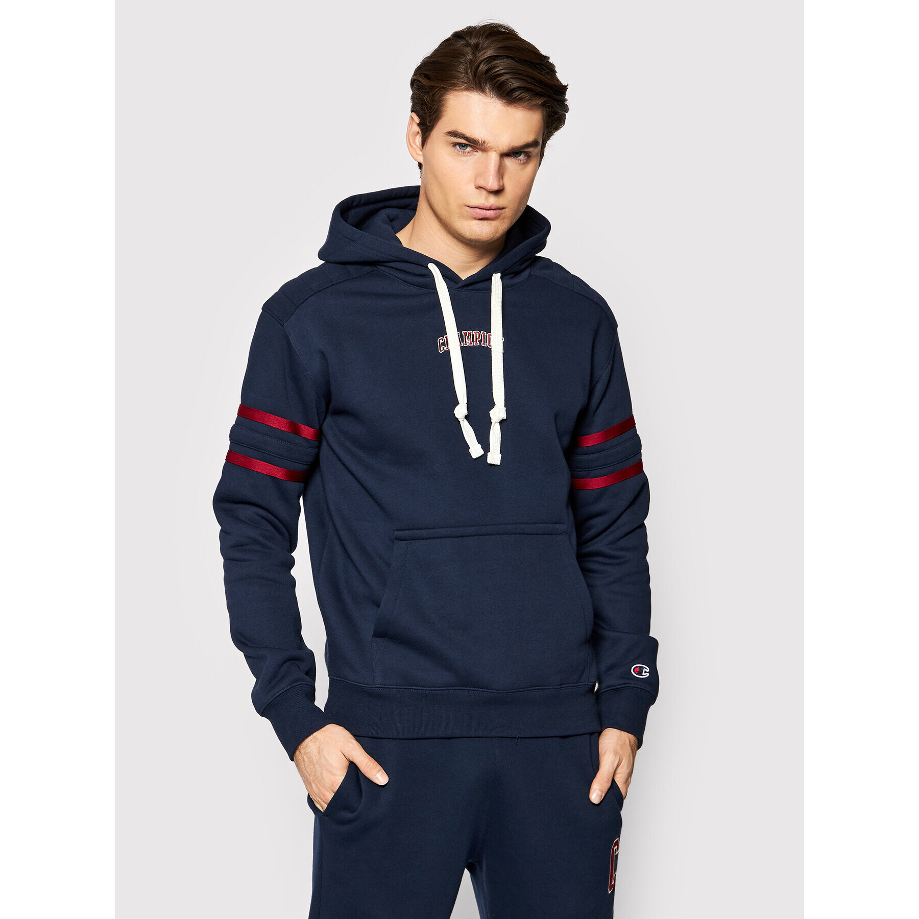 Champion Bluză Varsity Script Logo 216577 Bleumarin Custom Fit - Pled.ro