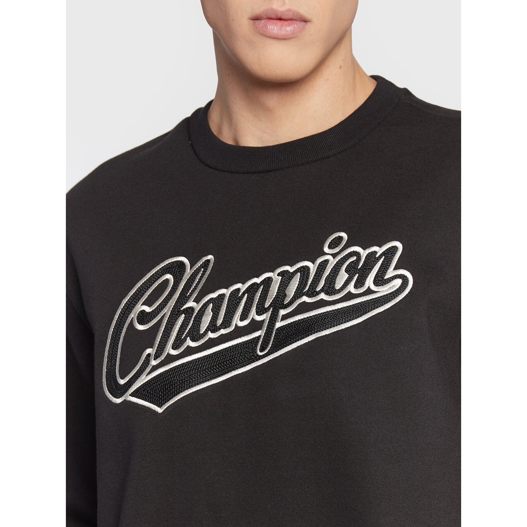 Champion Bluză Varsity Script Logo 217888 Negru Regular Fit - Pled.ro