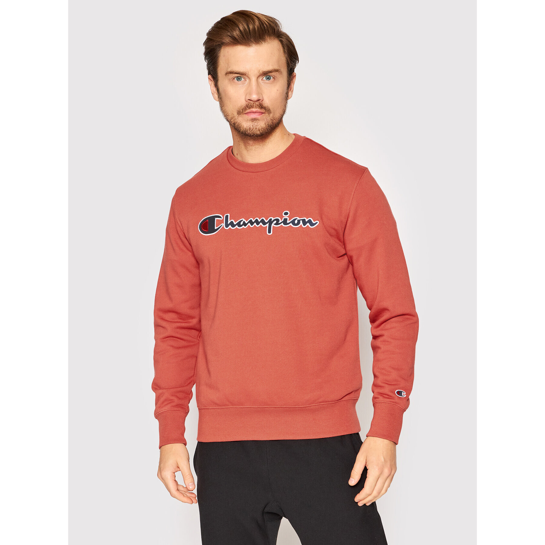 Champion Bluză Embroidered Script Logo 217061 Portocaliu Comfort Fit - Pled.ro