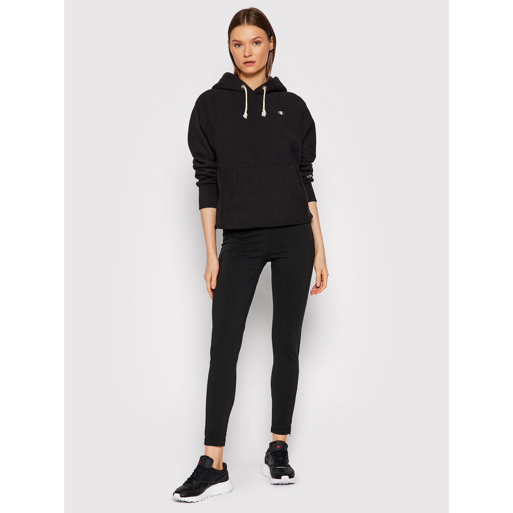 Champion Colanți Script Logo 114561 Negru Athletic Fit - Pled.ro