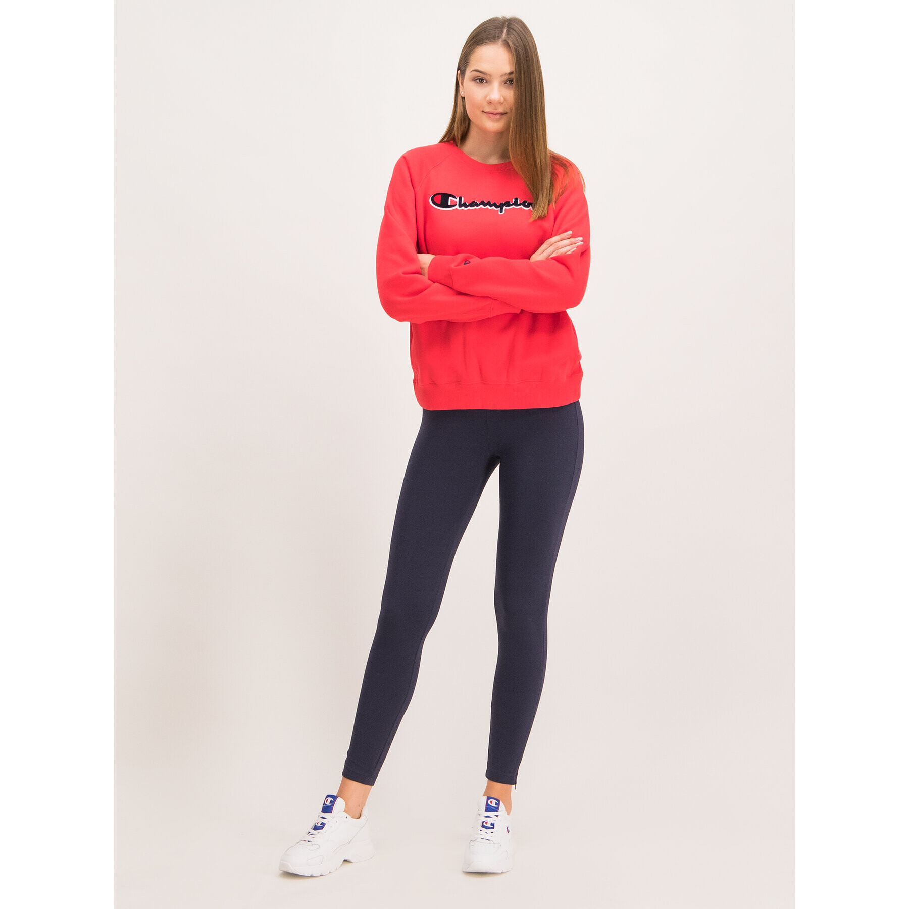 Champion Colanți Script Logo Waist 111994 Bleumarin Regular Fit - Pled.ro