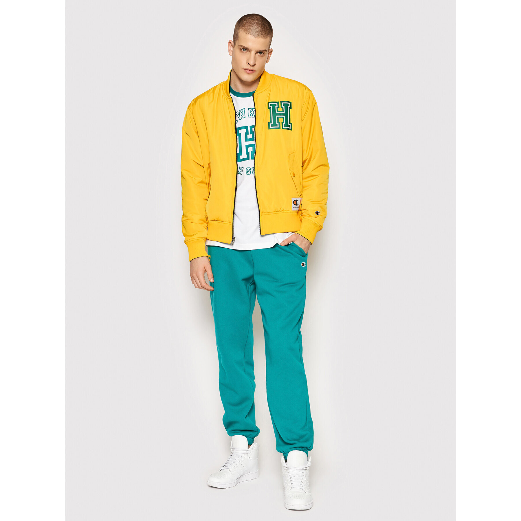 Champion Geacă bomber Unisex STRANGER THINGS Hawkins 217754 Galben Regular Fit - Pled.ro