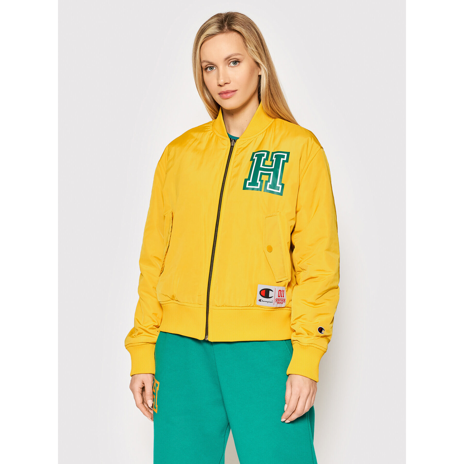 Champion Geacă bomber Unisex STRANGER THINGS Hawkins 217754 Galben Regular Fit - Pled.ro