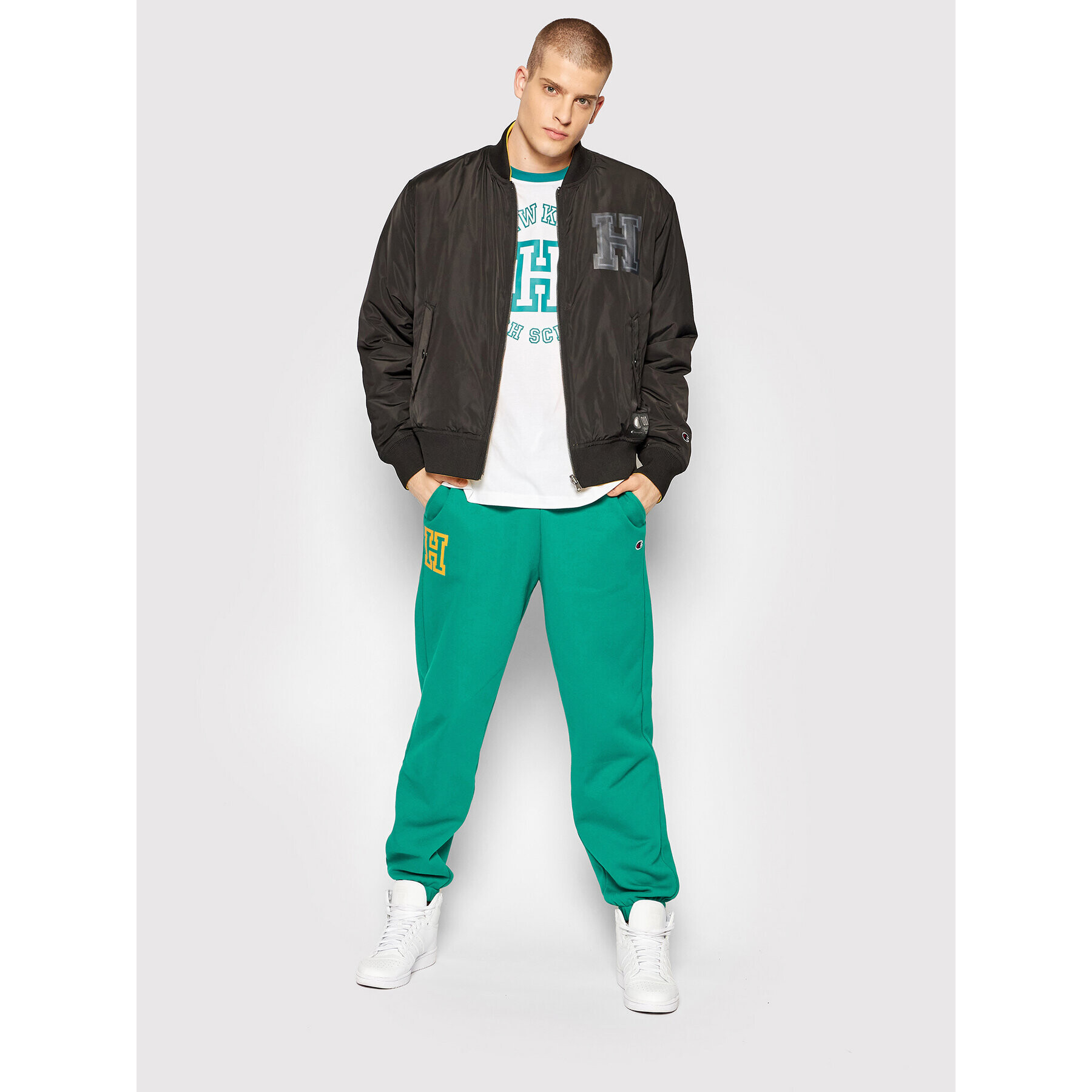 Champion Geacă bomber Unisex STRANGER THINGS Hawkins 217754 Galben Regular Fit - Pled.ro