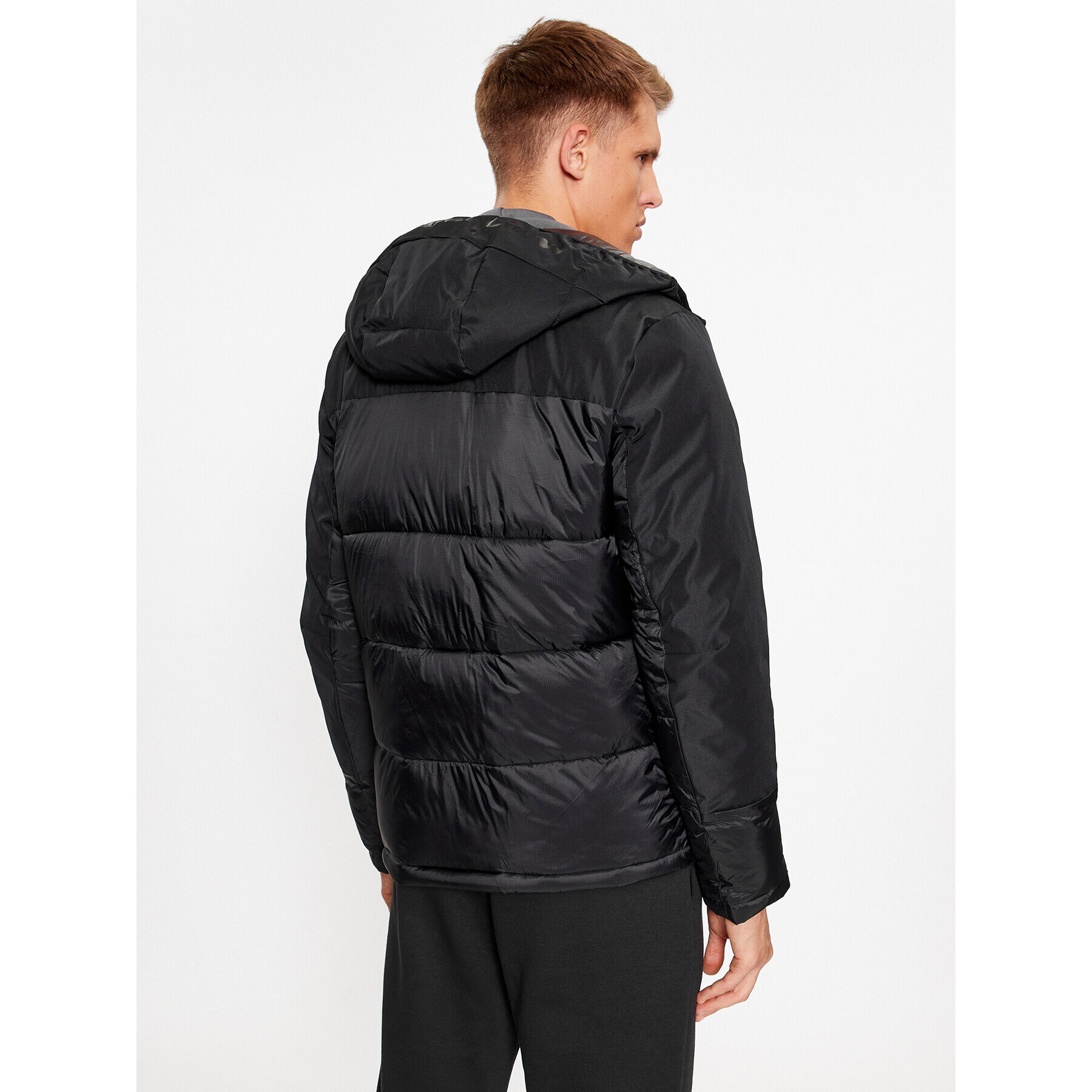 Champion Geacă din puf Hooded Jacket 219190 Negru Regular Fit - Pled.ro