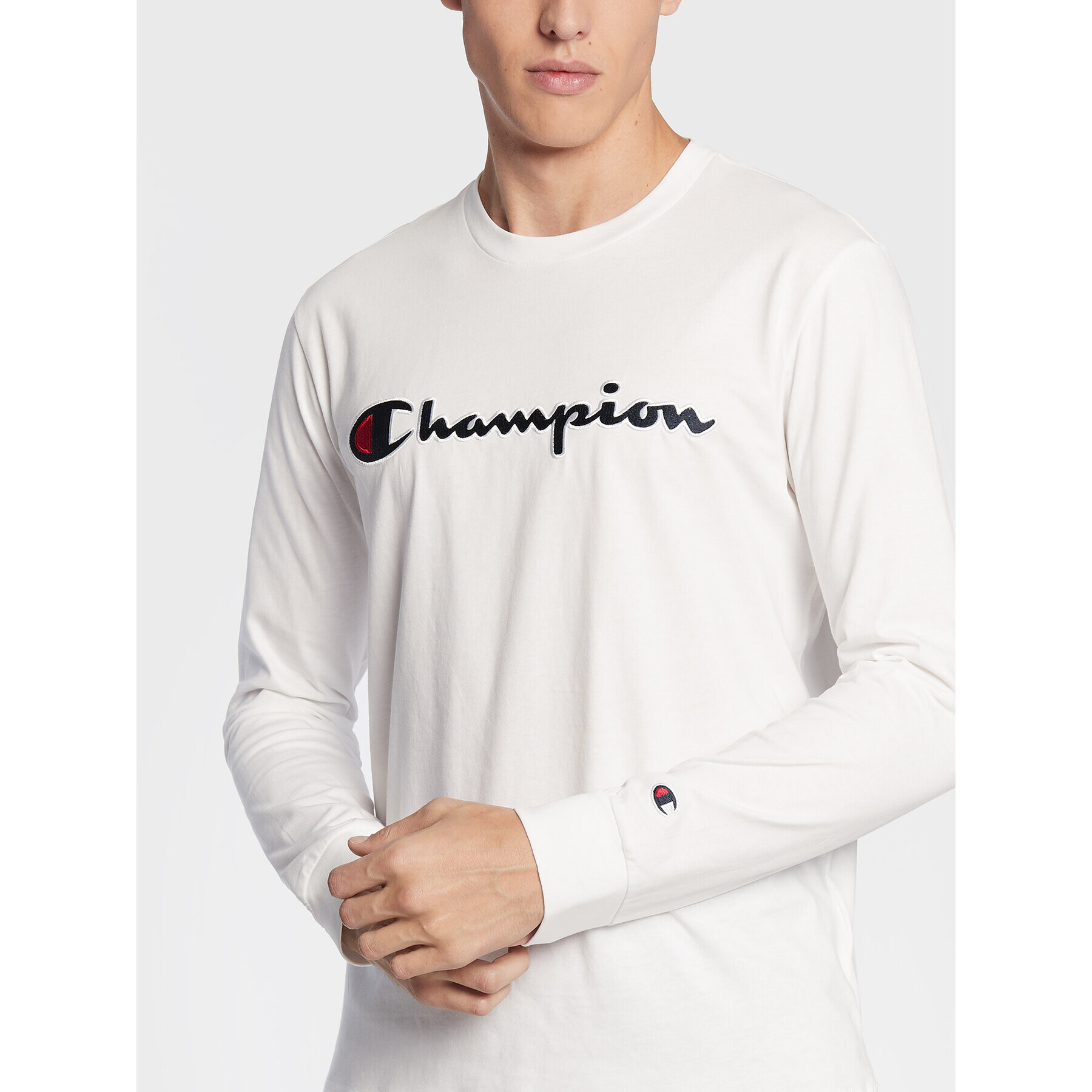 Champion Longsleeve 217861 Alb Regular Fit - Pled.ro