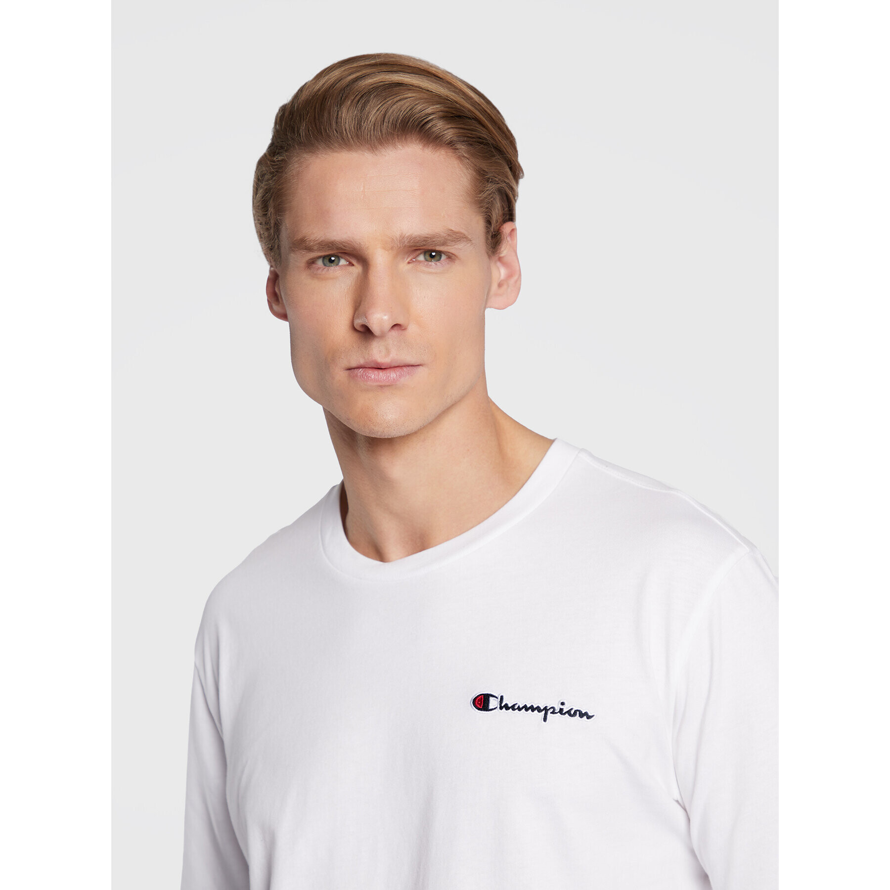 Champion Longsleeve Crewneck 217868 Alb Regular Fit - Pled.ro