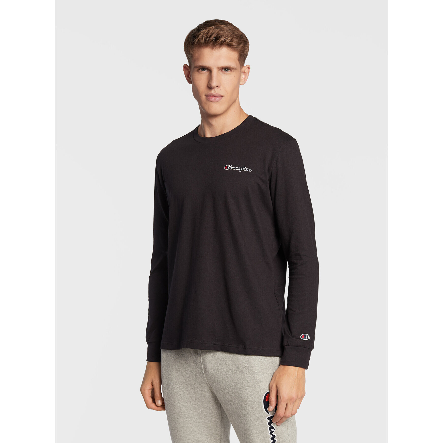 Champion Longsleeve Crewneck 217868 Negru Regular Fit - Pled.ro