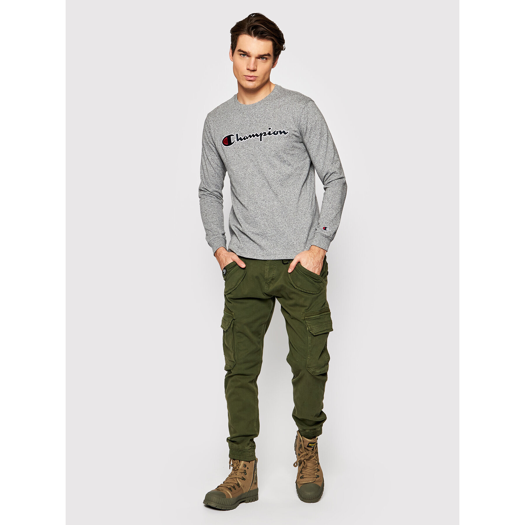 Champion Longsleeve High 216474 Gri Regular Fit - Pled.ro