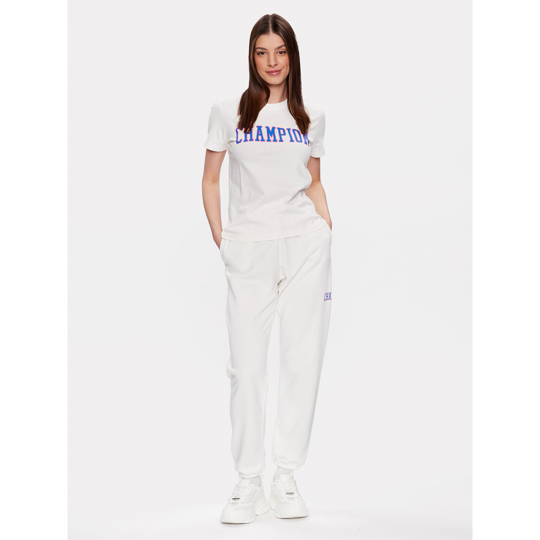 Champion Pantaloni trening 116083 Alb Regular Fit - Pled.ro