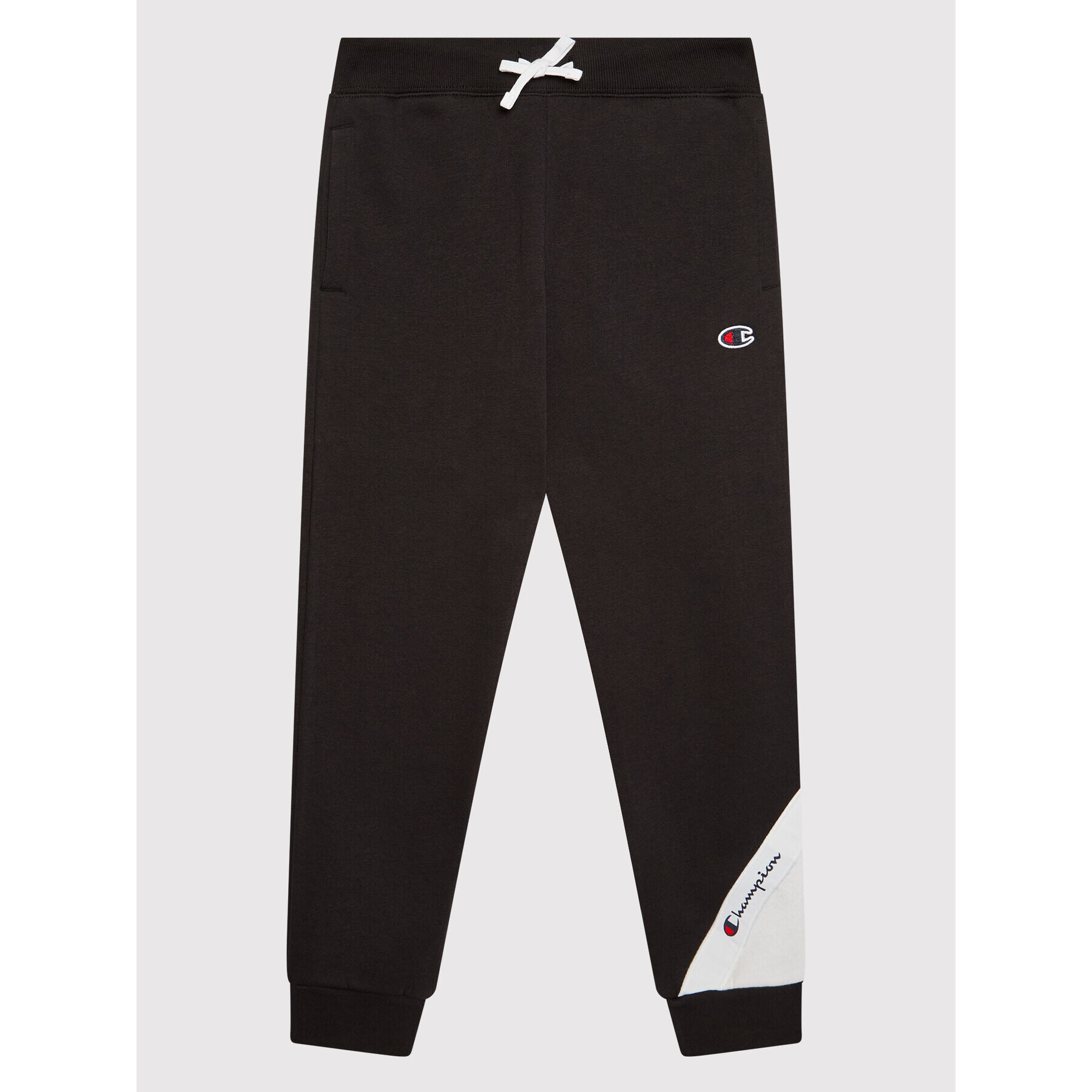 Champion Pantaloni trening Asymmetric Colour Block 305782 Negru Regular Fit - Pled.ro