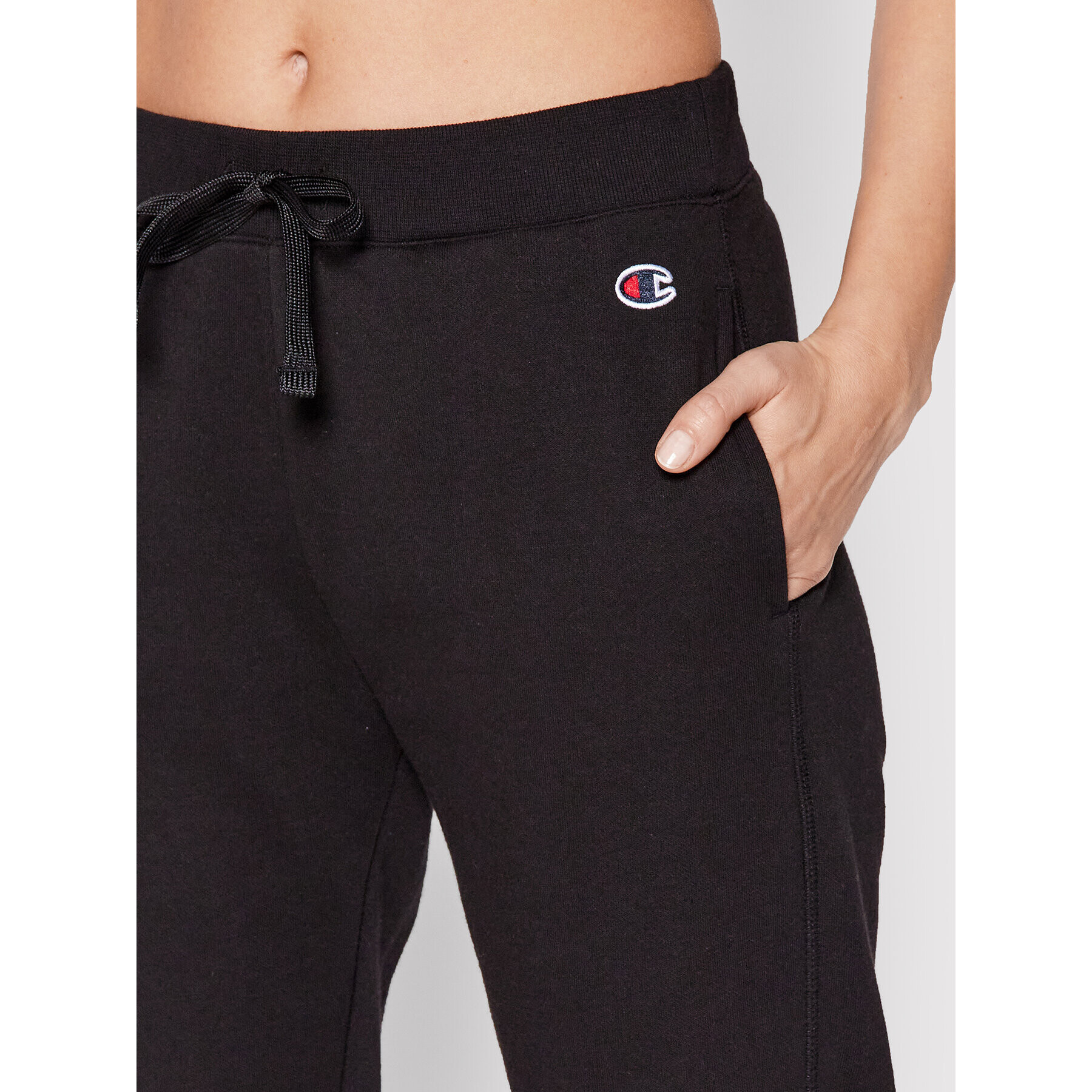 Champion Pantaloni trening Heavy Embroidered C Logo 114924 Negru Regular Fit - Pled.ro