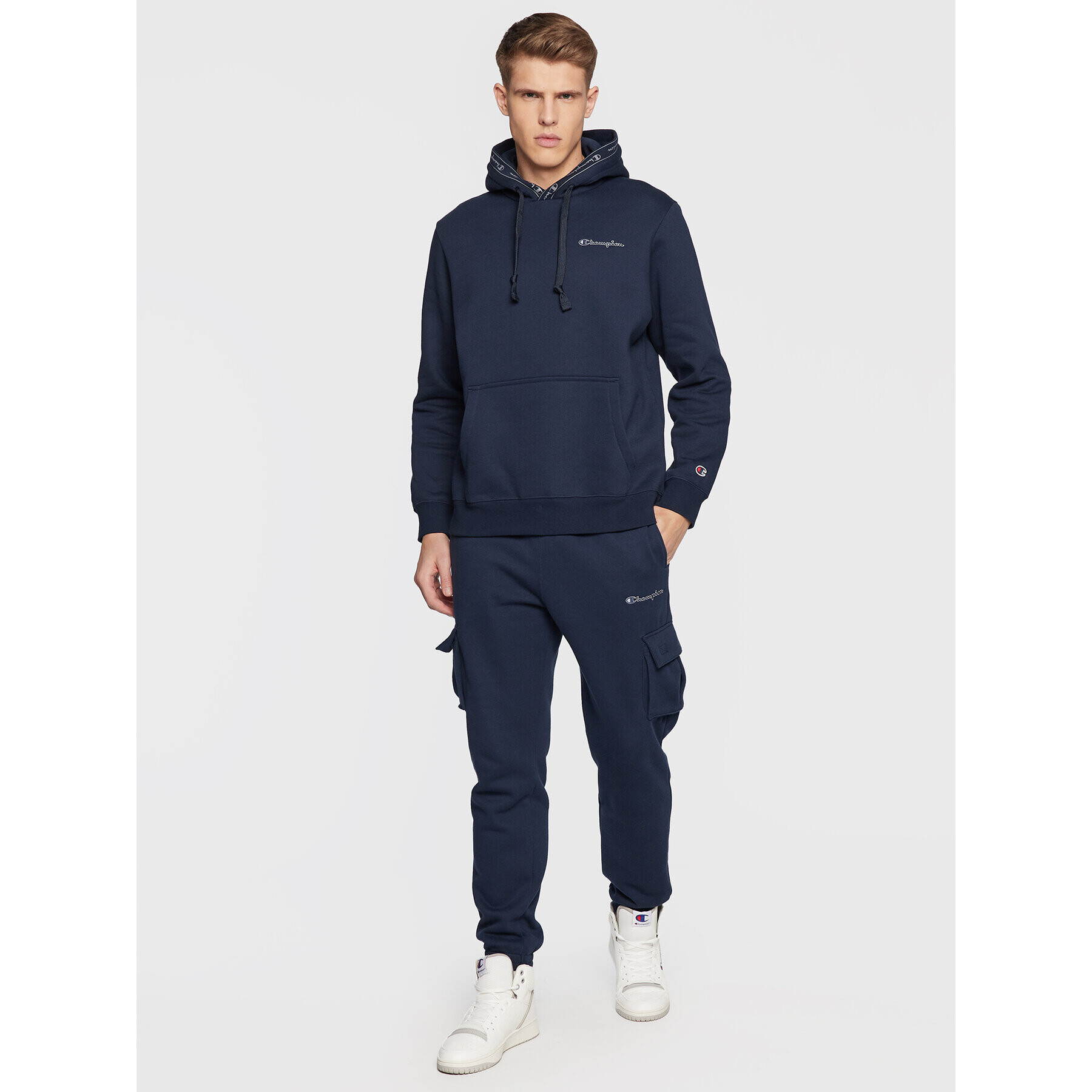 Champion Pantaloni trening Heavy Fleece Cargo 217871 Bleumarin Regular Fit - Pled.ro