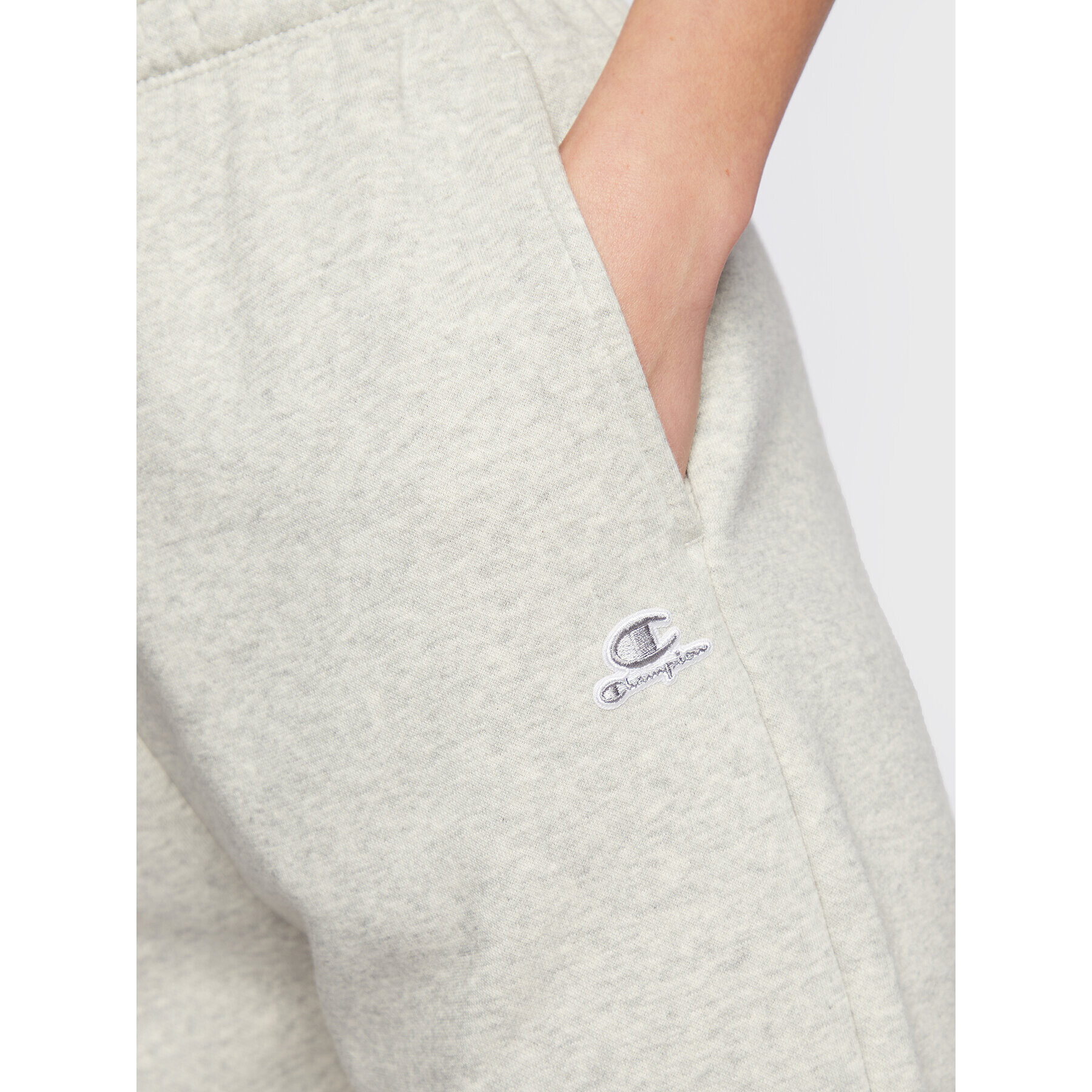 Champion Pantaloni trening Logo Embroidery Fleece 115487 Gri Relaxed Fit - Pled.ro