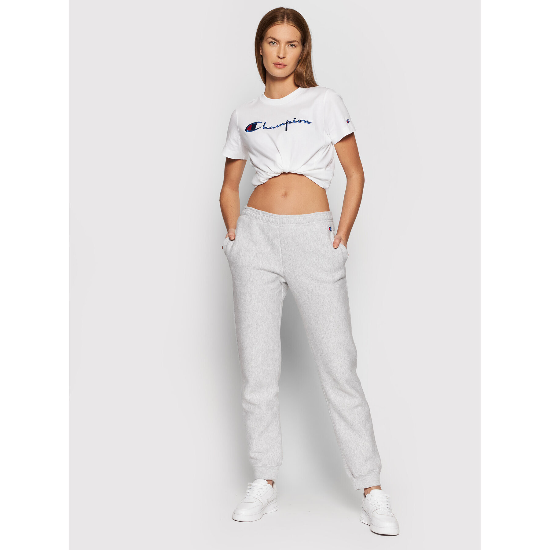 Champion Pantaloni trening Ribbed Cuffed 114614 Gri Regular Fit - Pled.ro