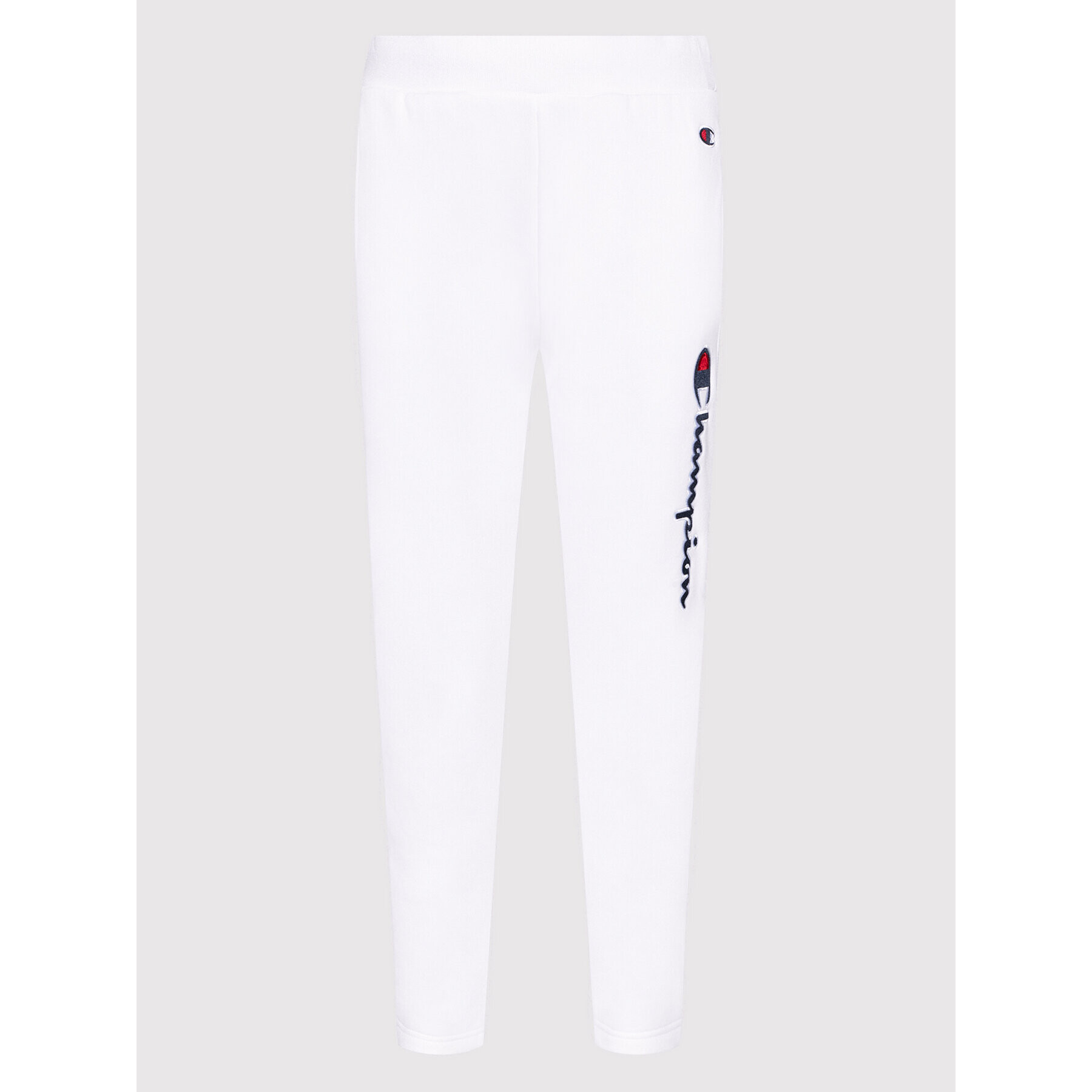 Champion Pantaloni trening Script Logo 114471 Alb Regular Fit - Pled.ro