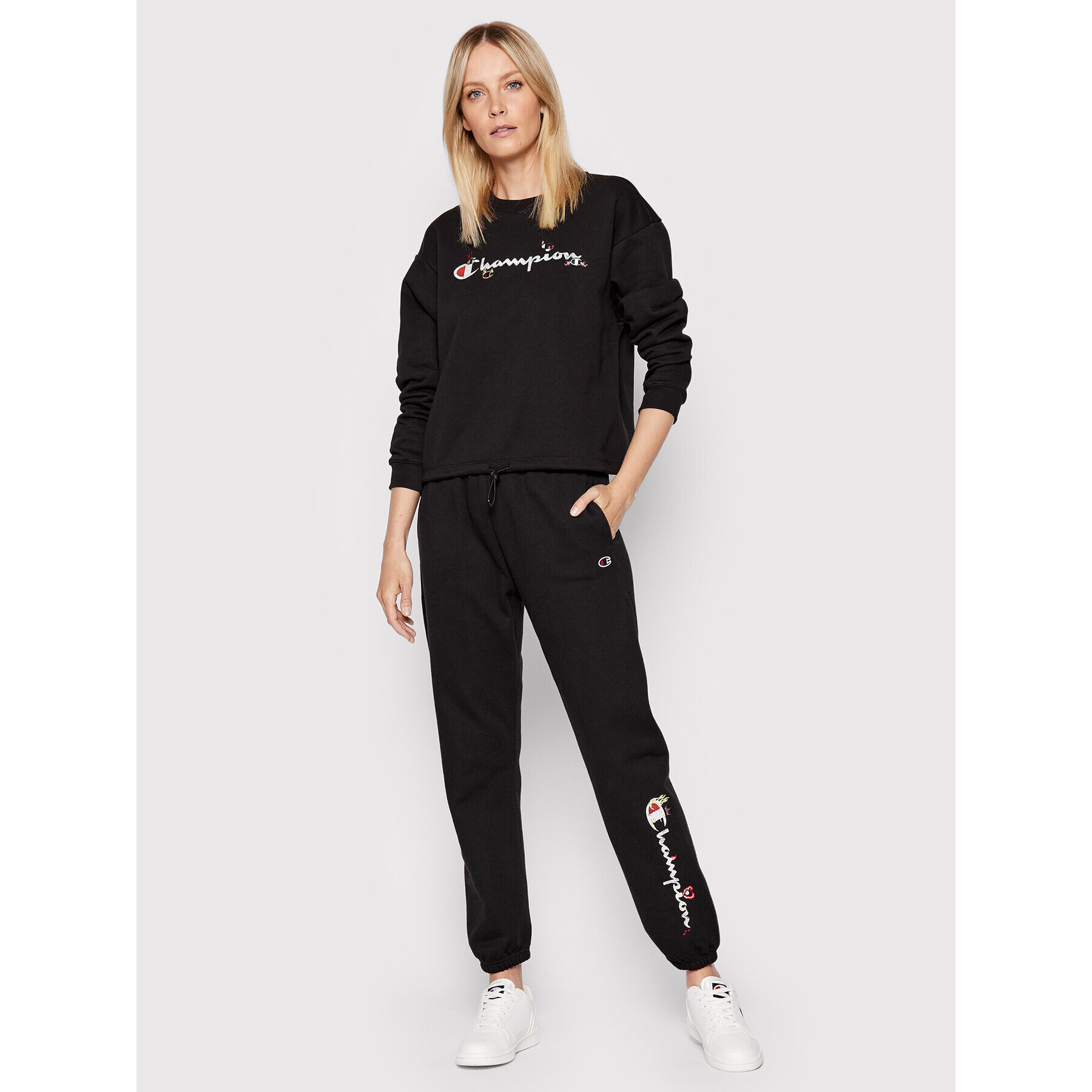 Champion Pantaloni trening Stitched With Love 115041 Negru Custom Fit - Pled.ro