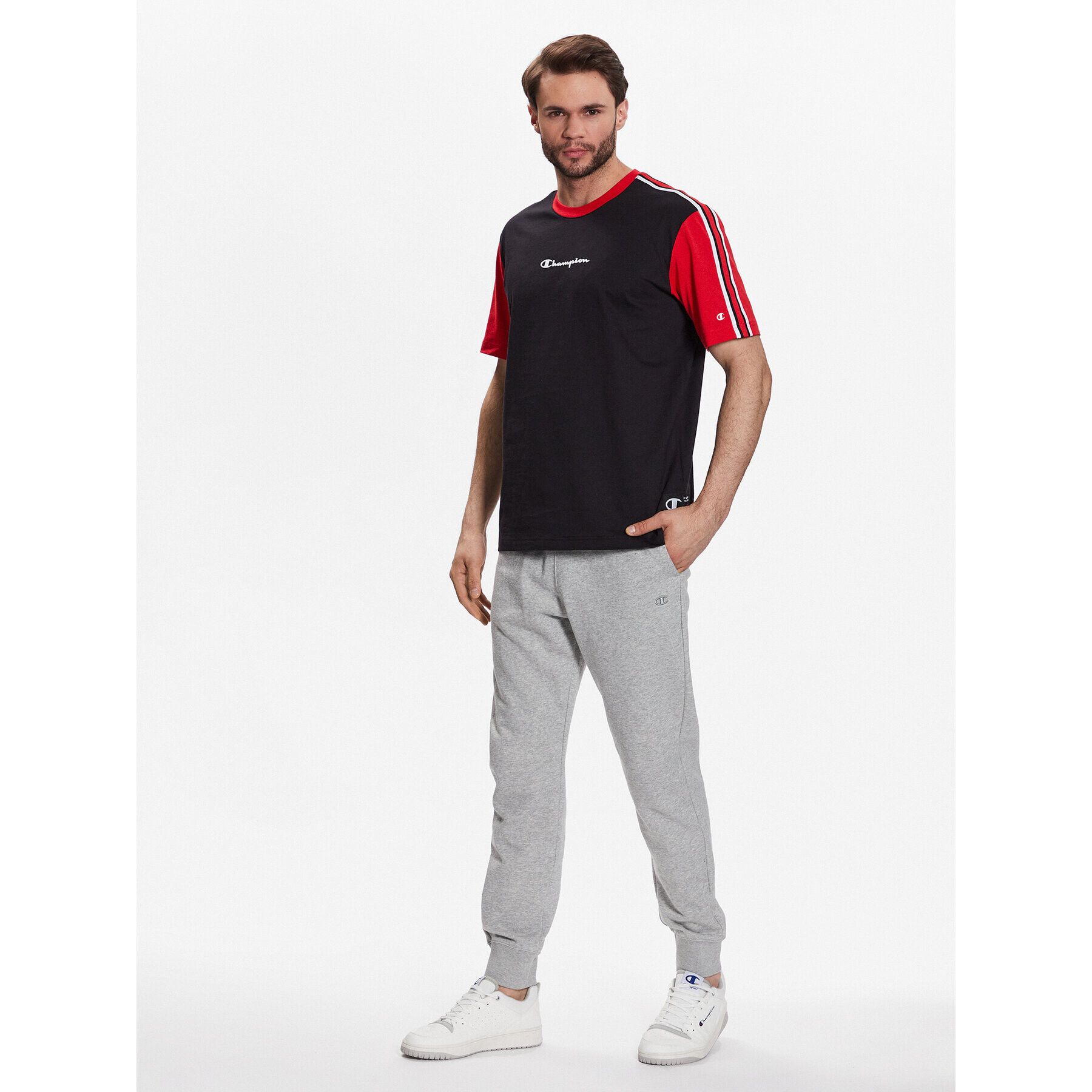 Champion Pantaloni trening Tonal Embroidered 218494 Gri Regular Fit - Pled.ro