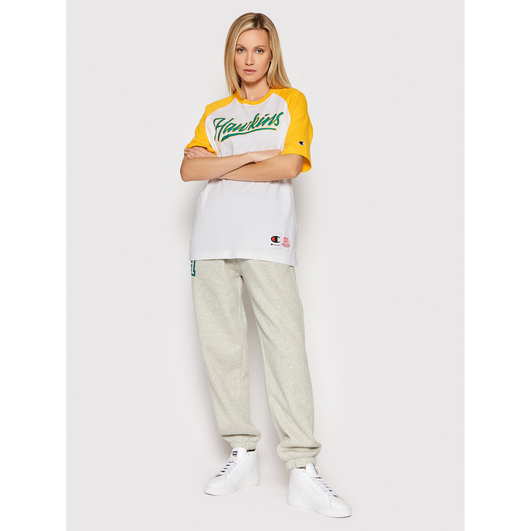 Champion Pantaloni trening Unisex STRANGER THINGS Hawkins 217753 Gri Custom Fit - Pled.ro