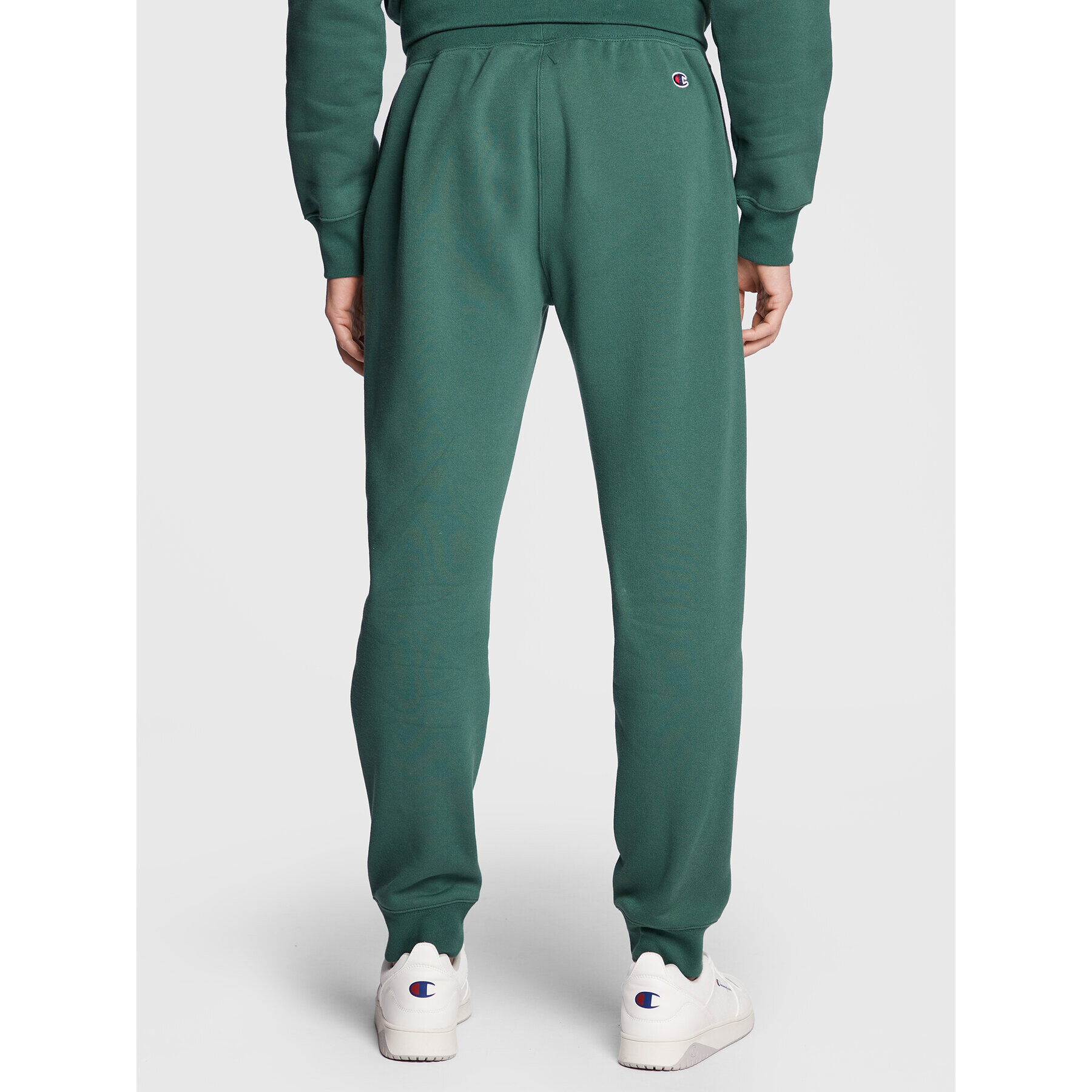 Champion Pantaloni trening Vertical Logo Embroidery 217860 Verde Regular Fit - Pled.ro