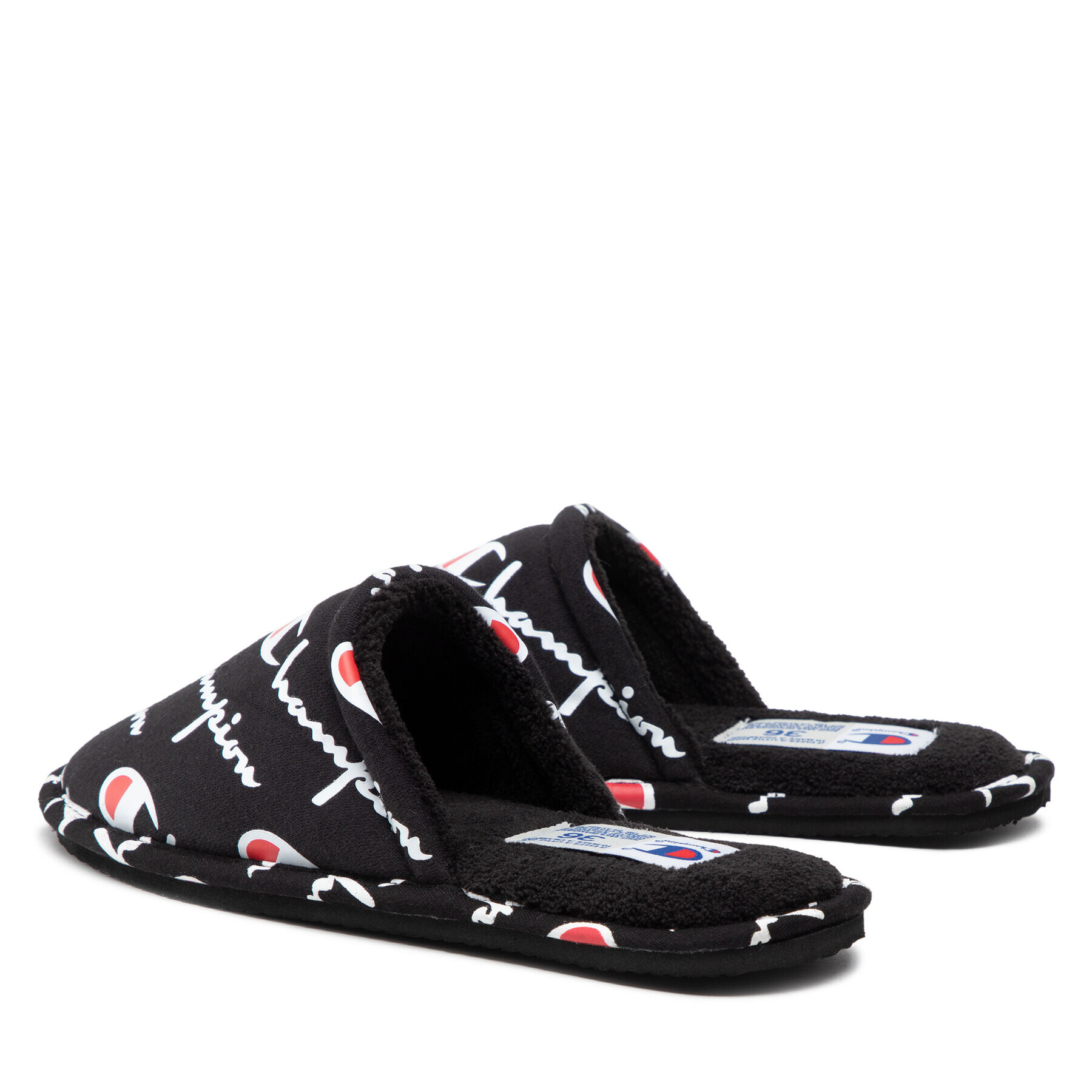 Champion Papuci de casă Slide Sleepover Script S11378-CH-KK001 Negru - Pled.ro