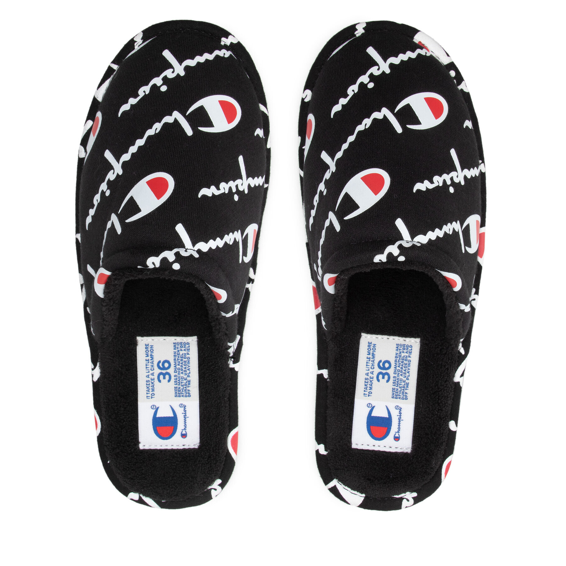 Champion Papuci de casă Slide Sleepover Script S11378-CH-KK001 Negru - Pled.ro