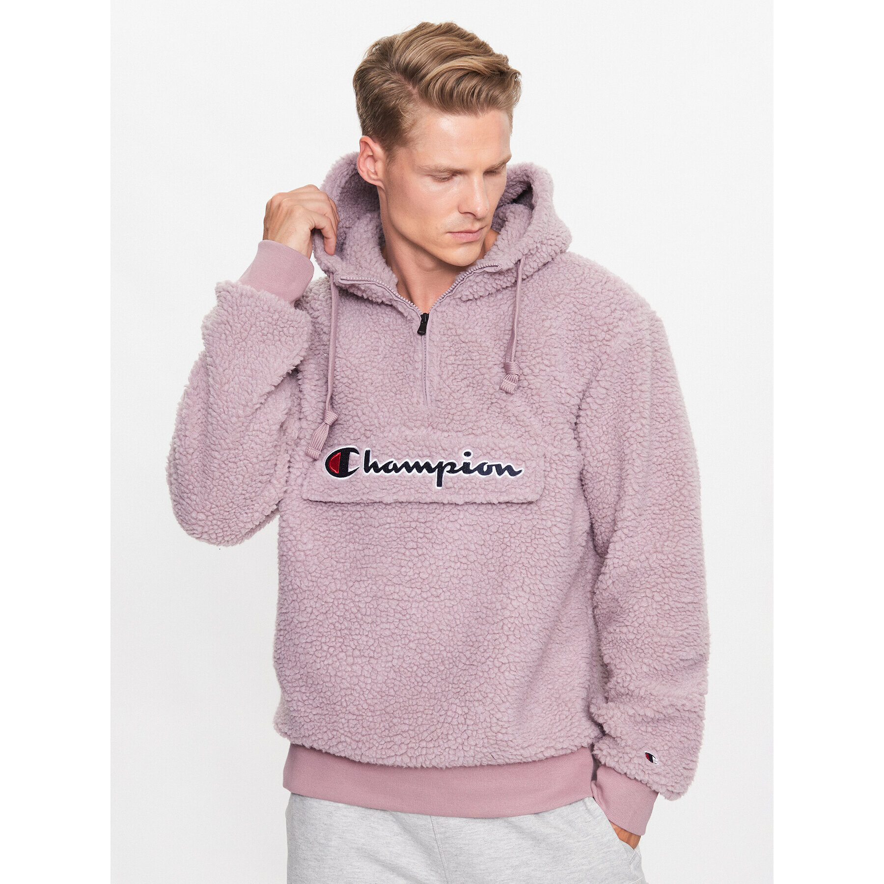 Champion Polar Hooded Half Zip 218092 PS162 Roz - Pled.ro