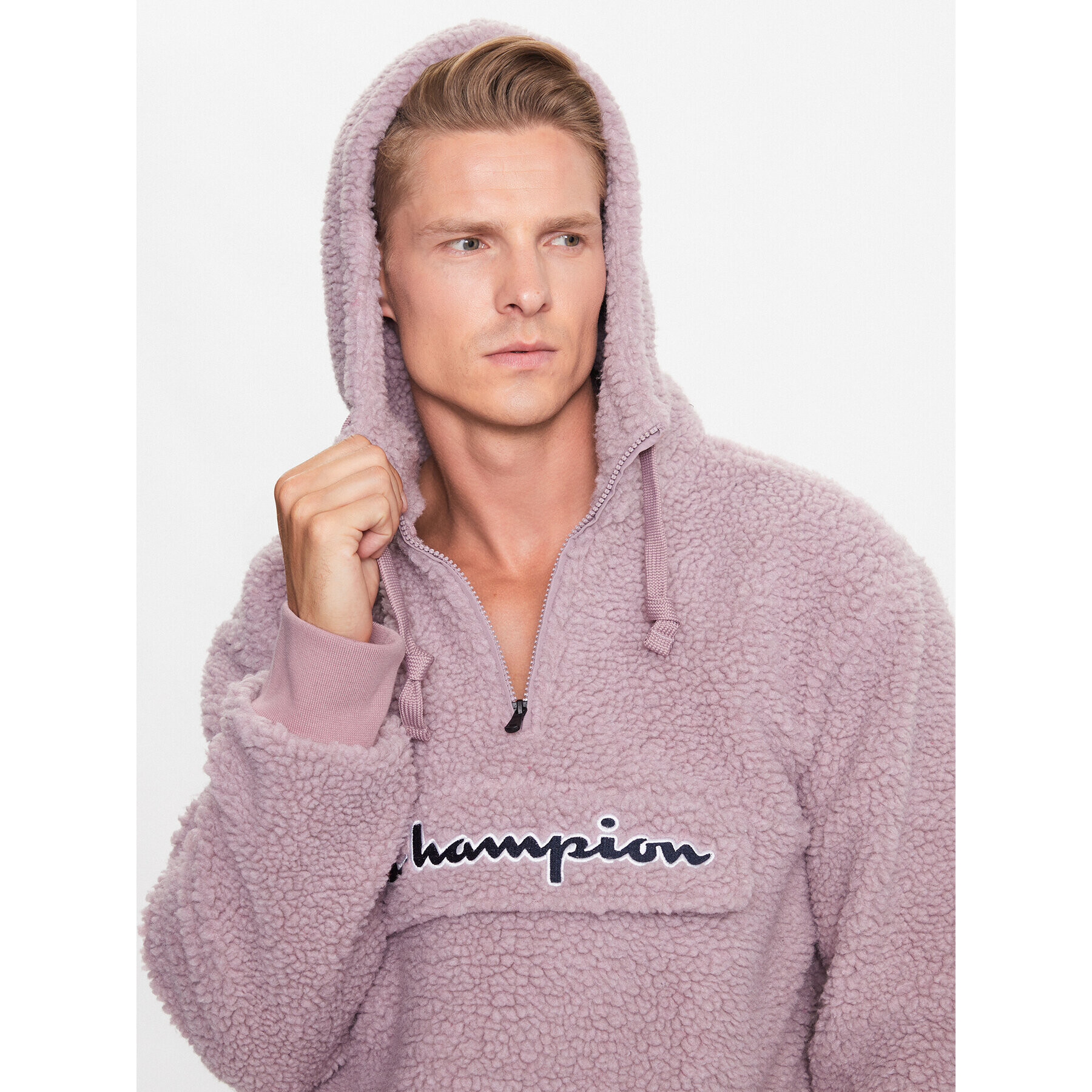 Champion Polar Hooded Half Zip 218092 PS162 Roz - Pled.ro