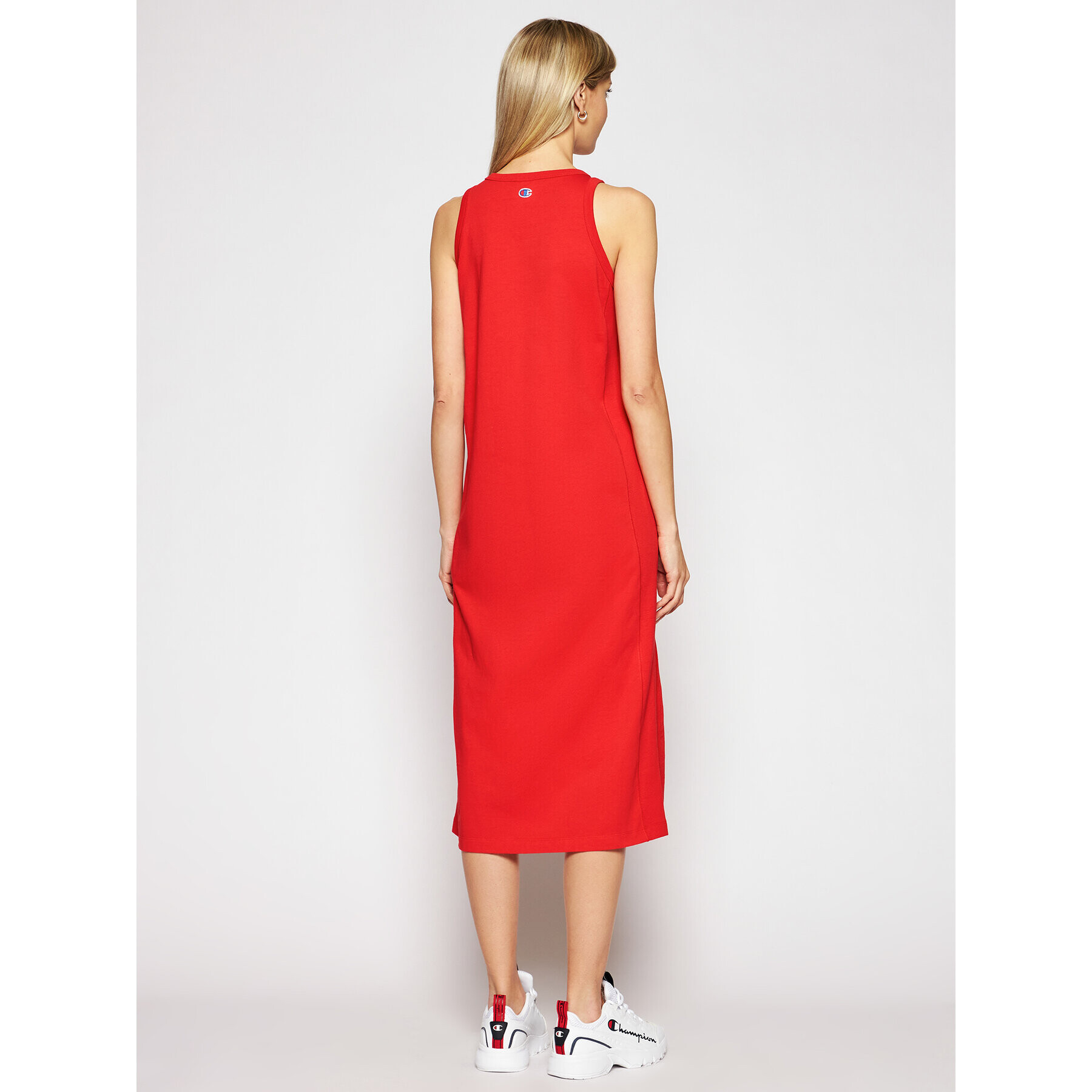 Champion Rochie de zi Ribbed Insert Script Logo 112742 Roșu Regular Fit - Pled.ro