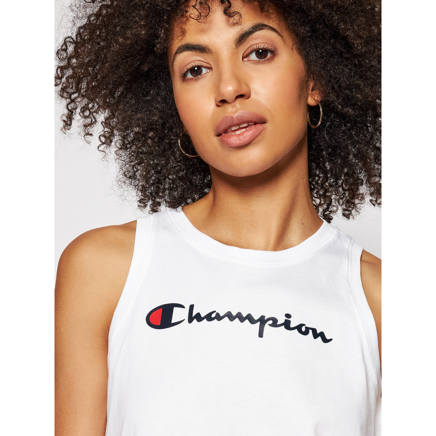 Champion Top Jacquard Logo Tape 112768 Alb Custom Fit - Pled.ro