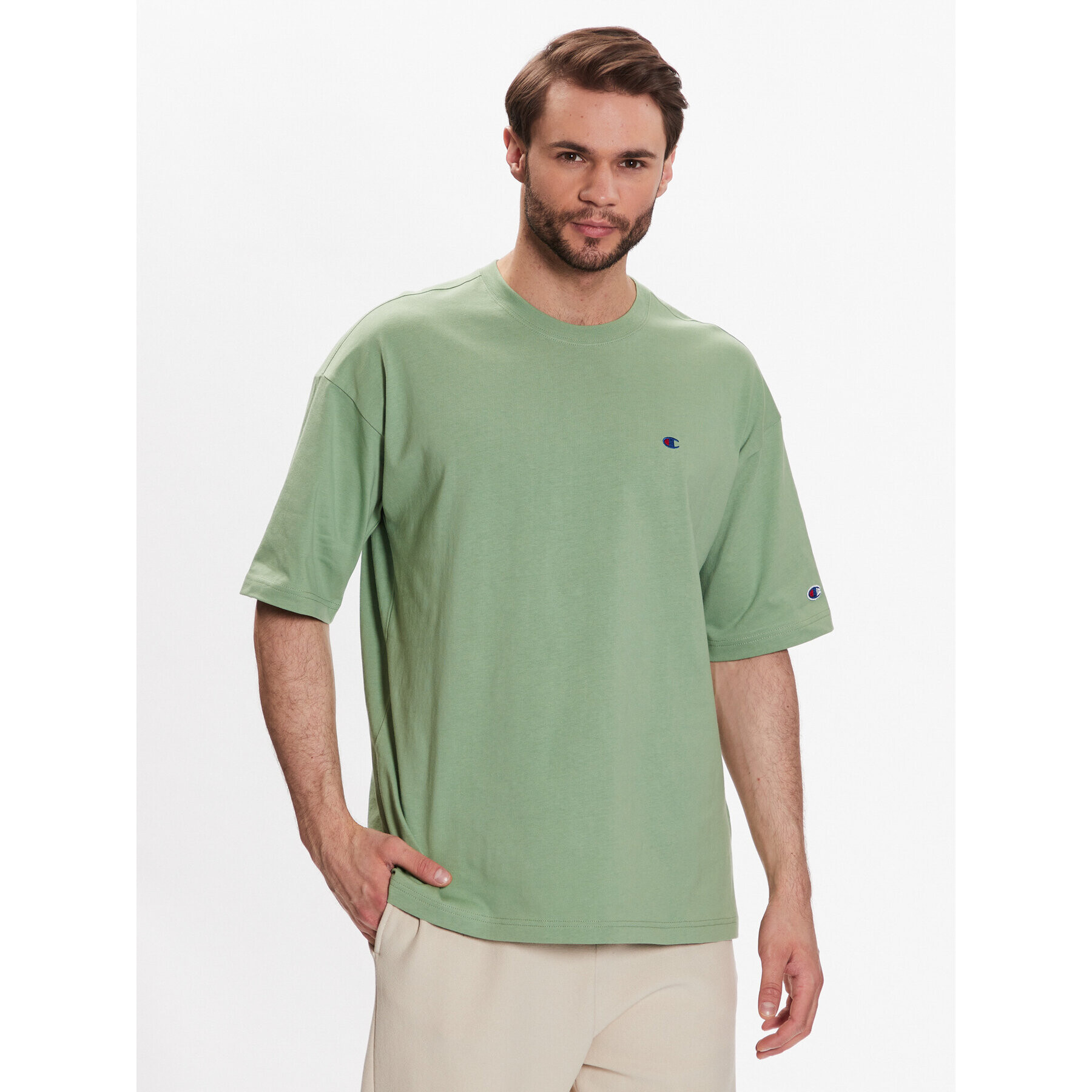 Champion Tricou 216548 Verde Regular Fit - Pled.ro