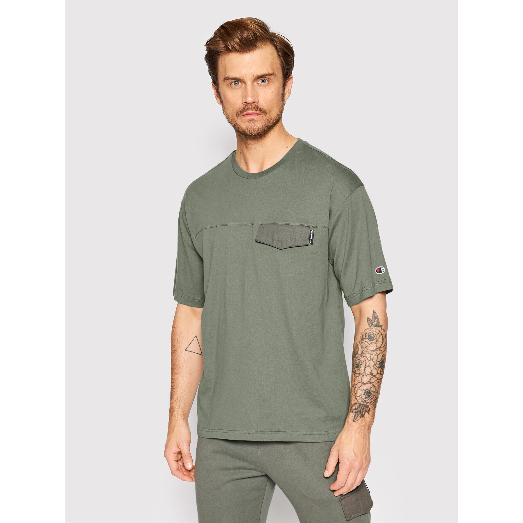 Champion Tricou 217076 Verde Custom Fit - Pled.ro