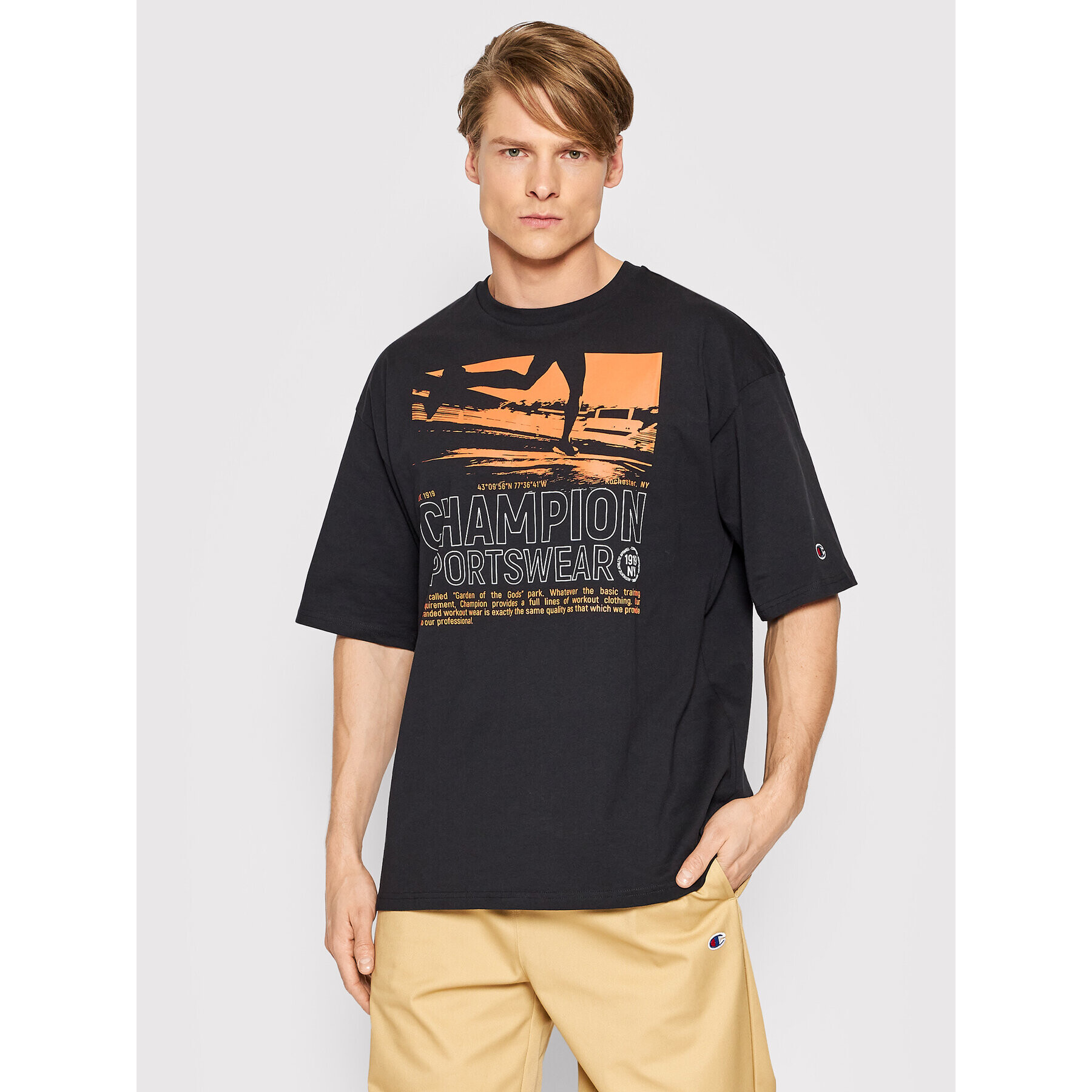 Champion Tricou 217272 Negru Regular Fit - Pled.ro